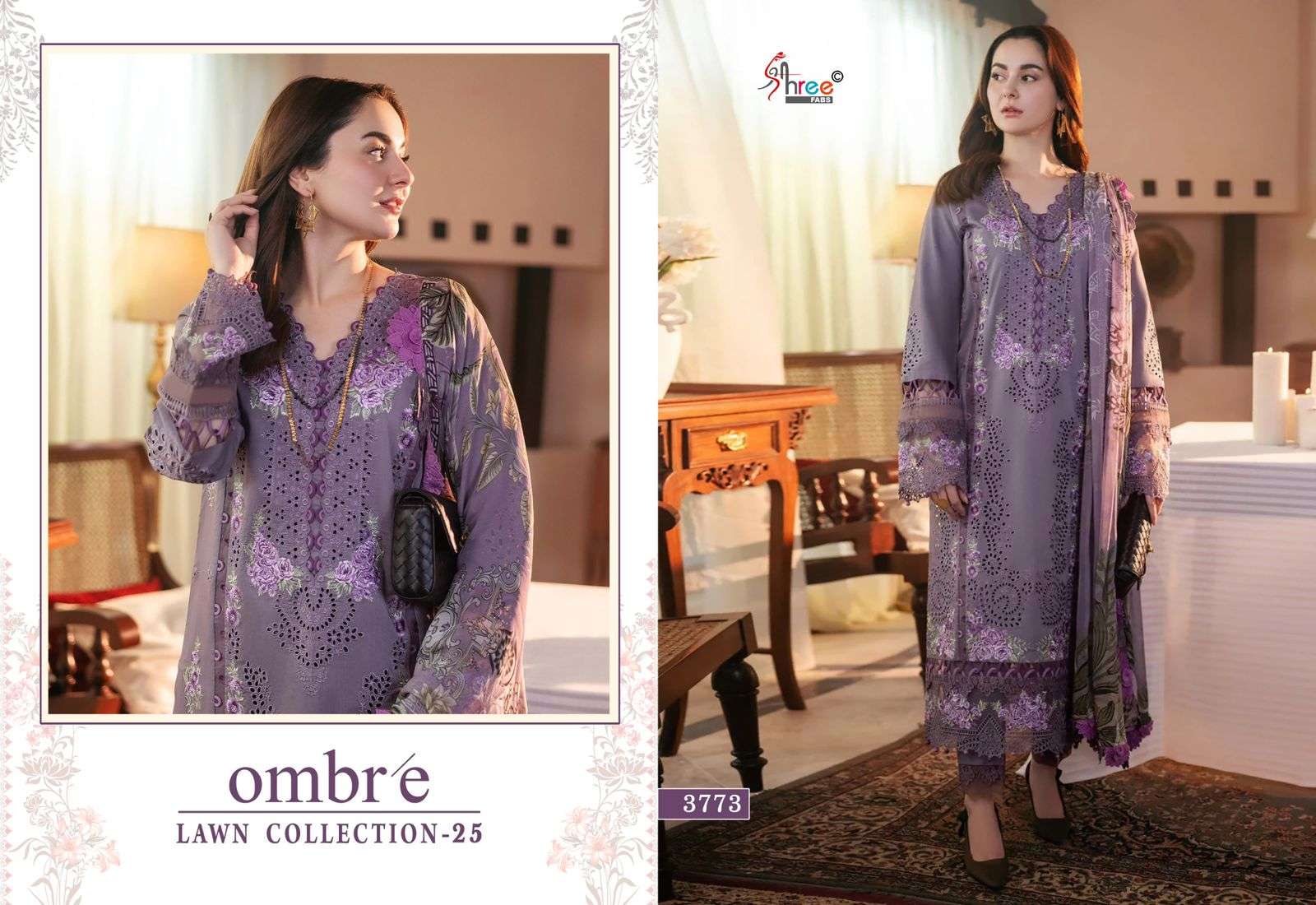 SHREE FABS OMBRE LAWN COLLECTION 25 COTTON DESIGNER WORK SUIT