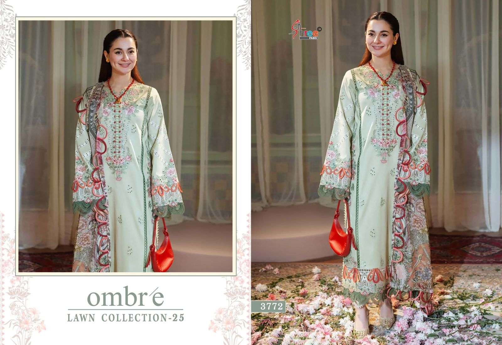 SHREE FABS OMBRE LAWN COLLECTION 25 COTTON DESIGNER WORK SUIT