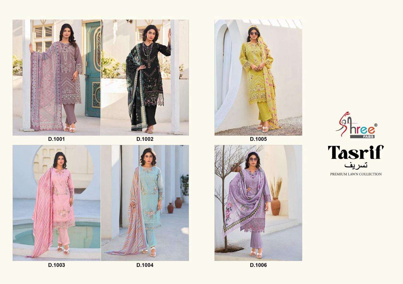 SHREE FABS TASRIF PREMIUM LAWN COLLECTION VOL 1 COTTON DESIGNER WORK SUIT
