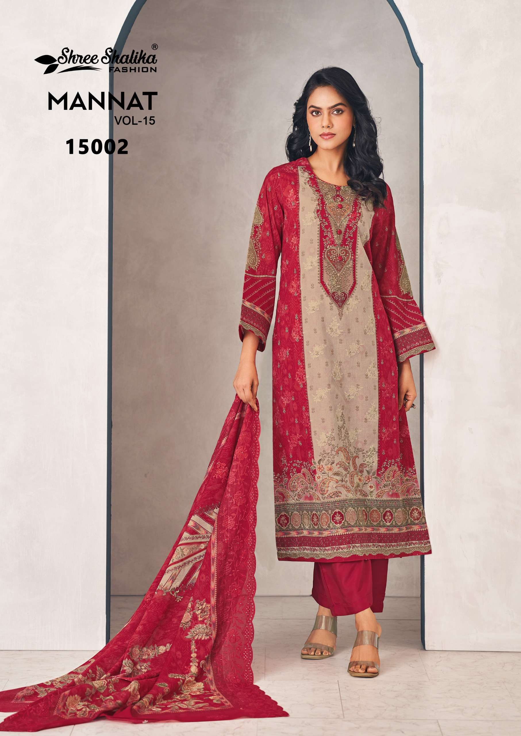 SHREE SHALIKA FASHION MANNAT VOL 15 LAWN COTTON DESIGNER WORK SUIT