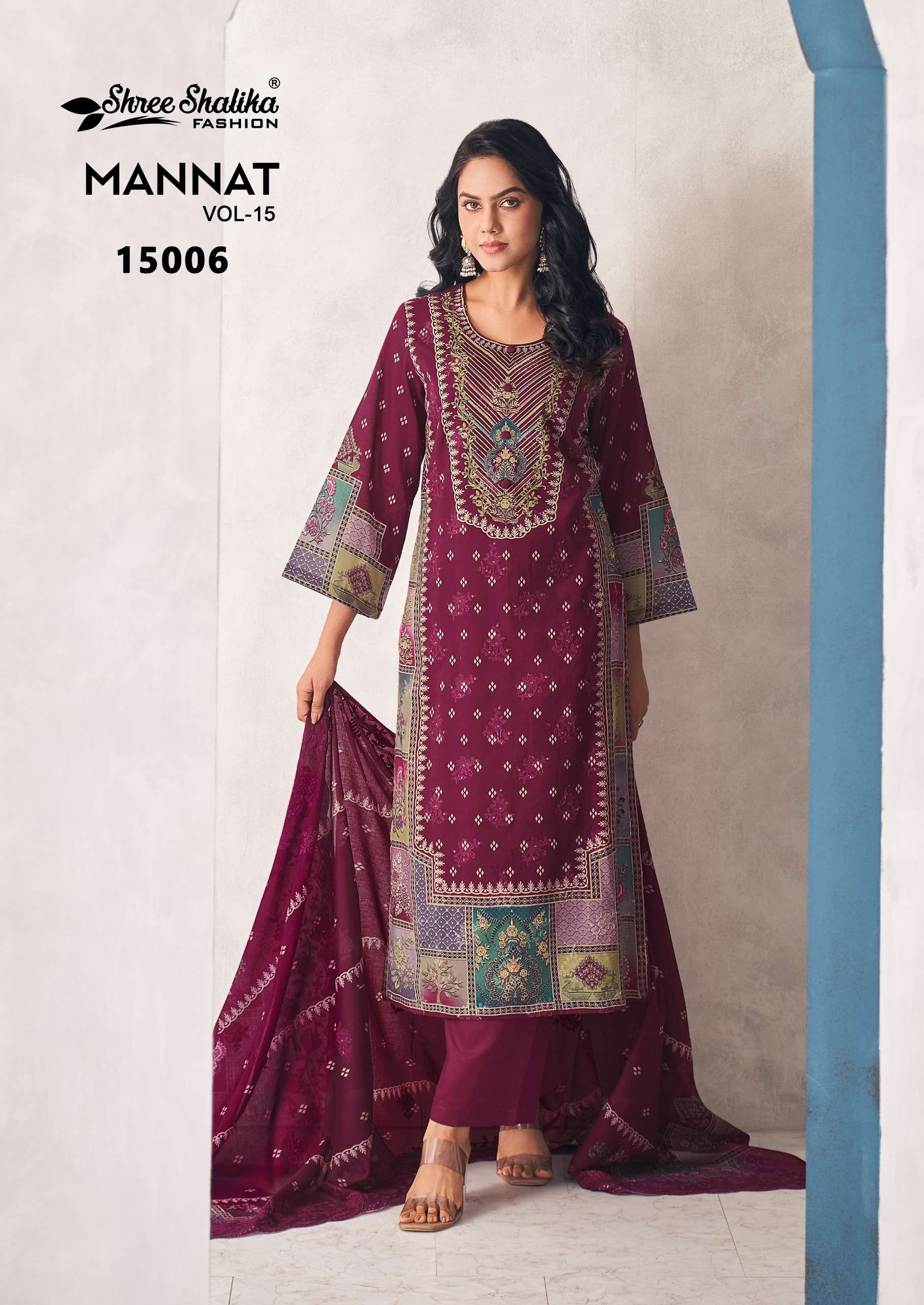 SHREE SHALIKA FASHION MANNAT VOL 15 LAWN COTTON DESIGNER WORK SUIT