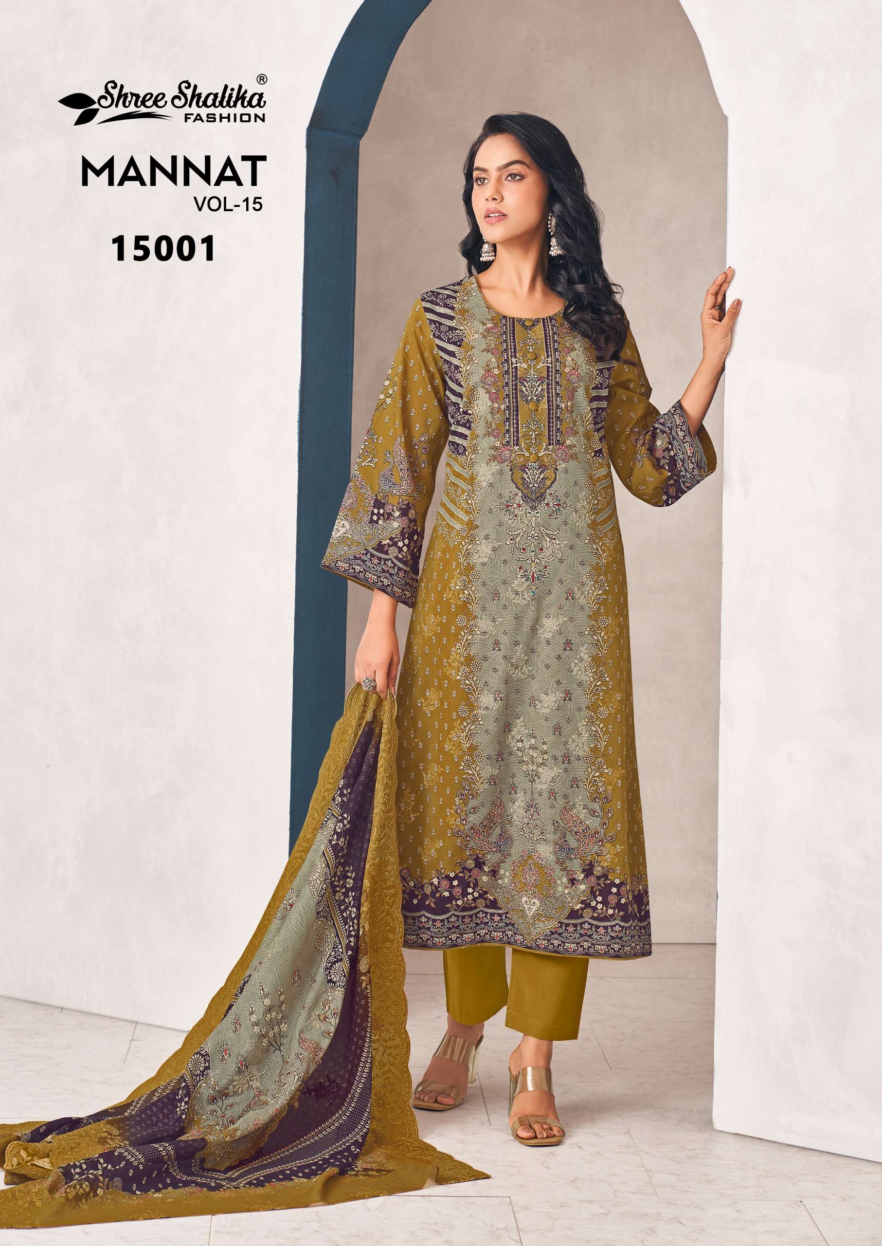 SHREE SHALIKA FASHION MANNAT VOL 15 LAWN COTTON DESIGNER WORK SUIT