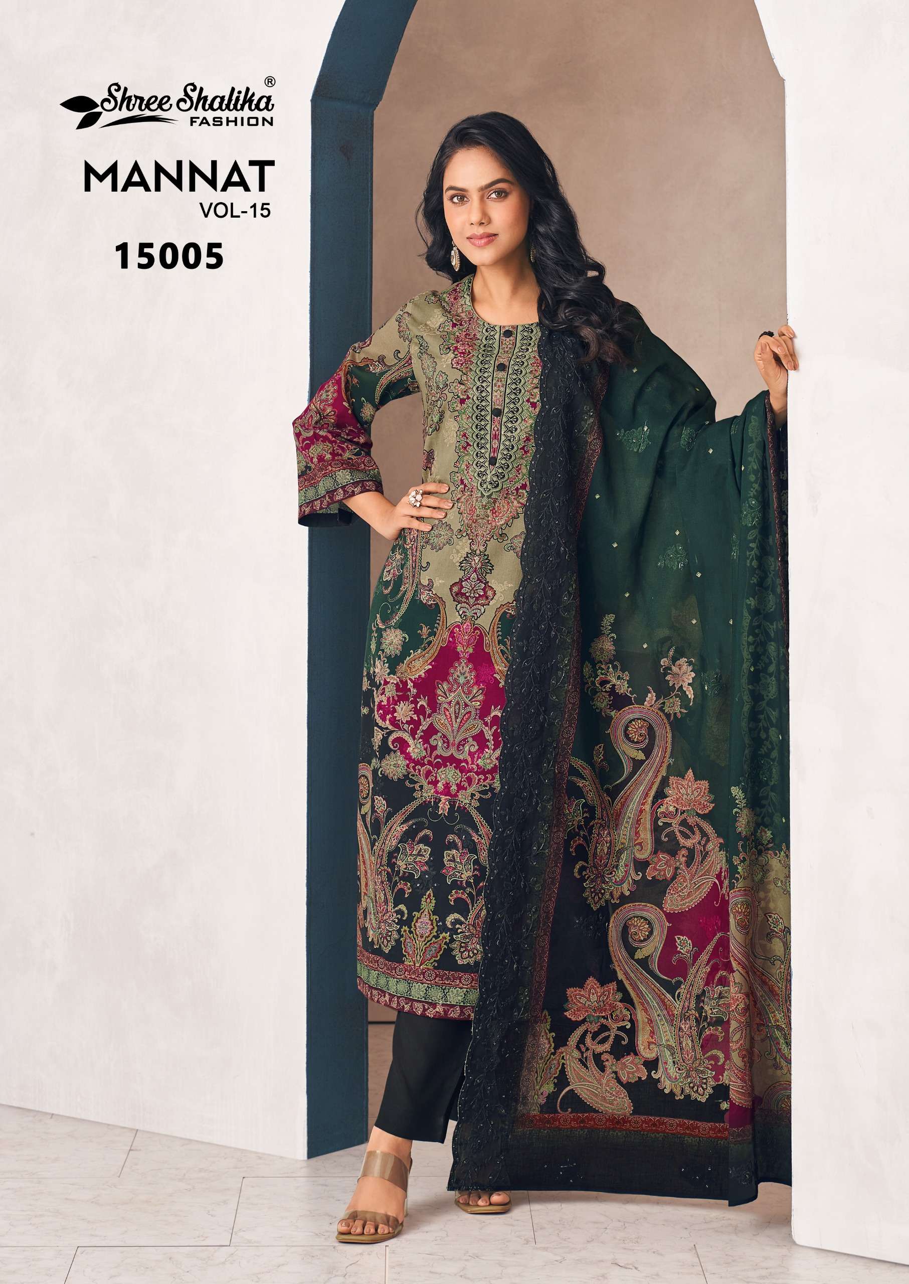 SHREE SHALIKA FASHION MANNAT VOL 15 LAWN COTTON DESIGNER WORK SUIT