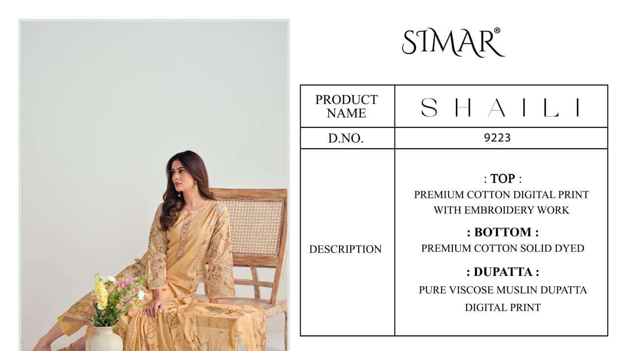 SIMAR SHAILI COTTON DIGITAL PRINT WITH EMBROIDERY WORK SUIT