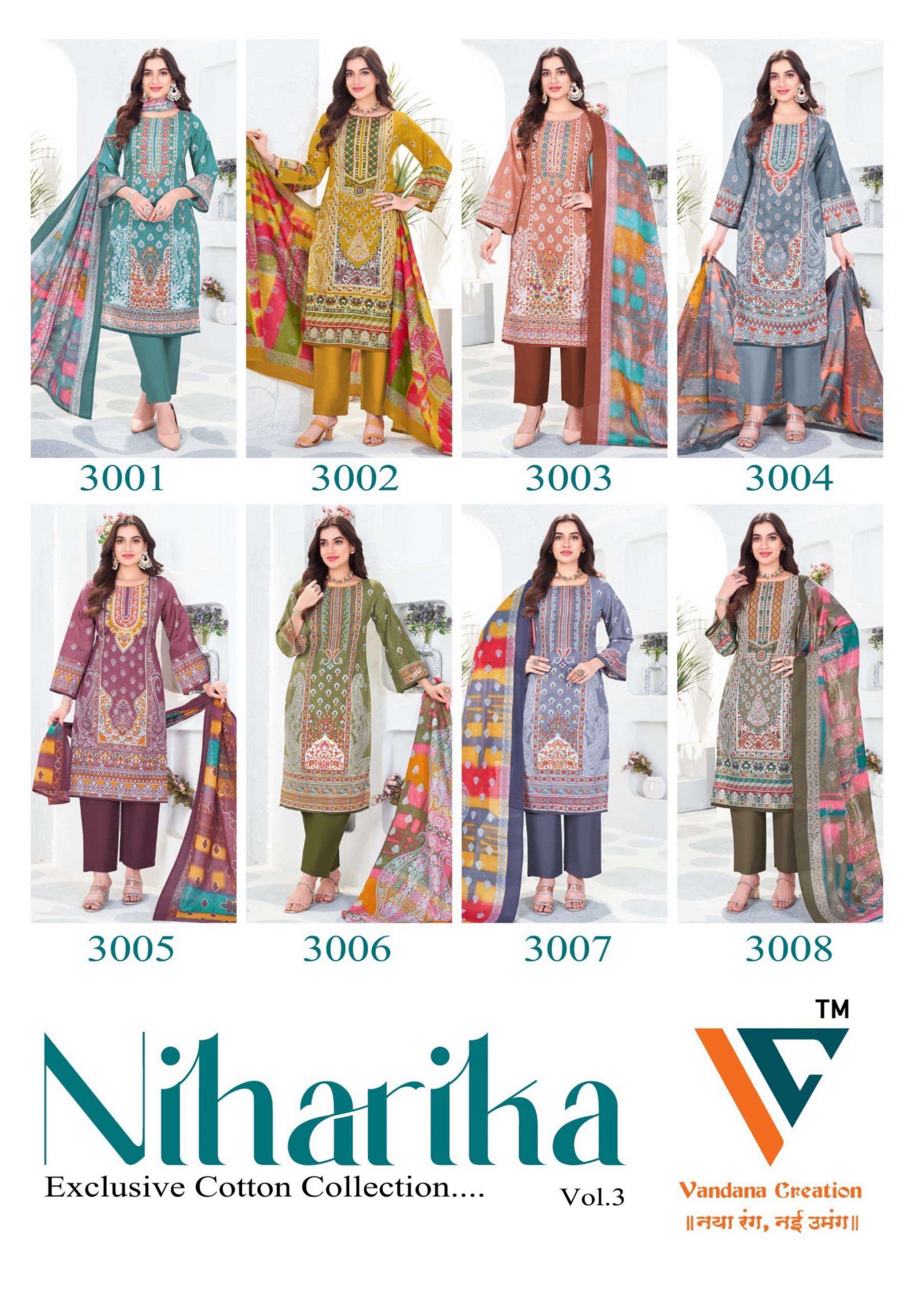 VANDANA‎‎‎‎ CREATION NIHARIKA VOL 3 COTTON DIGITAL PRINTS SALWAR SUIT