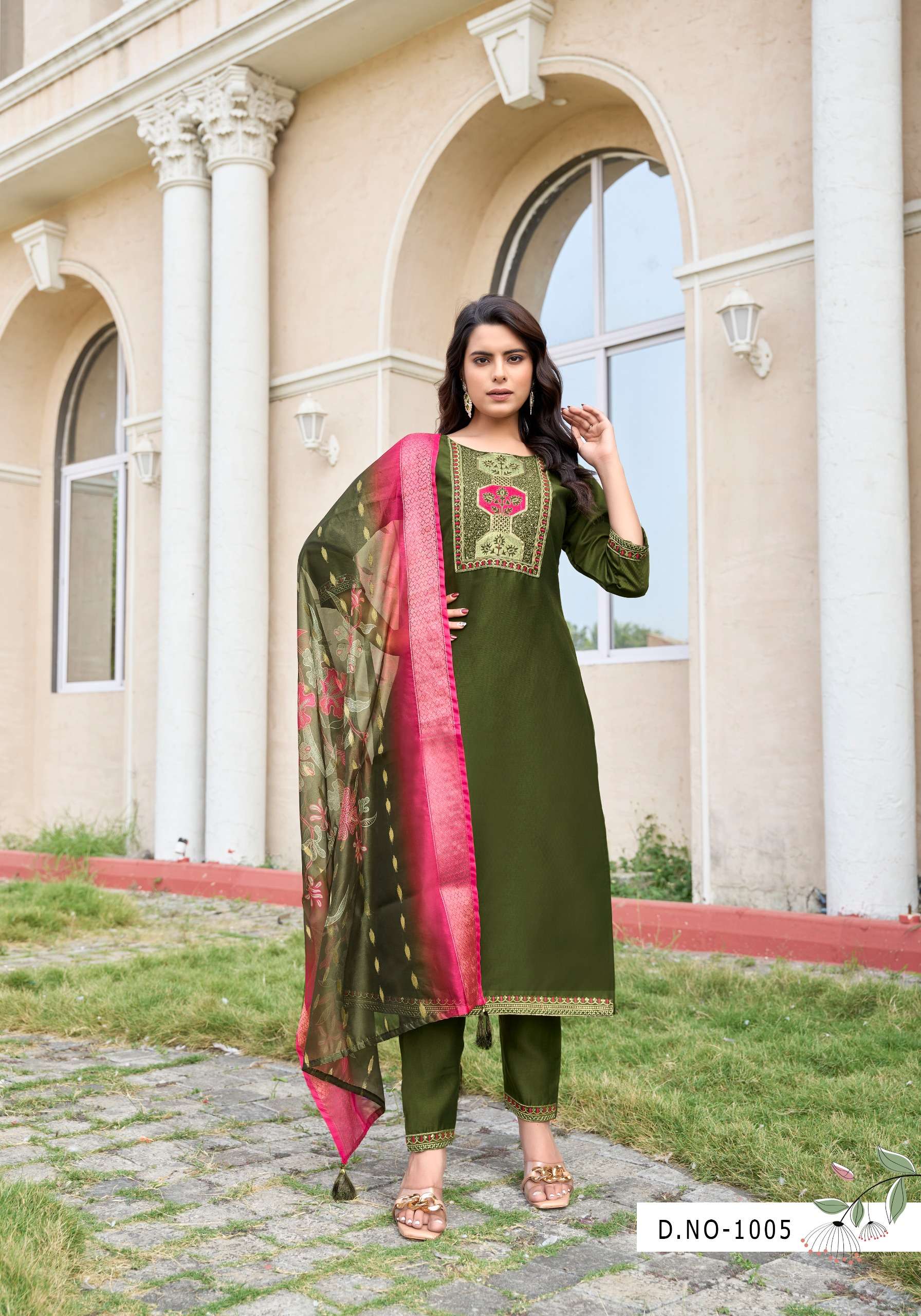VANISKA MAHARANI VOL 1 SILK DESIGNER WORK FANCY KURTI COMBO SET 