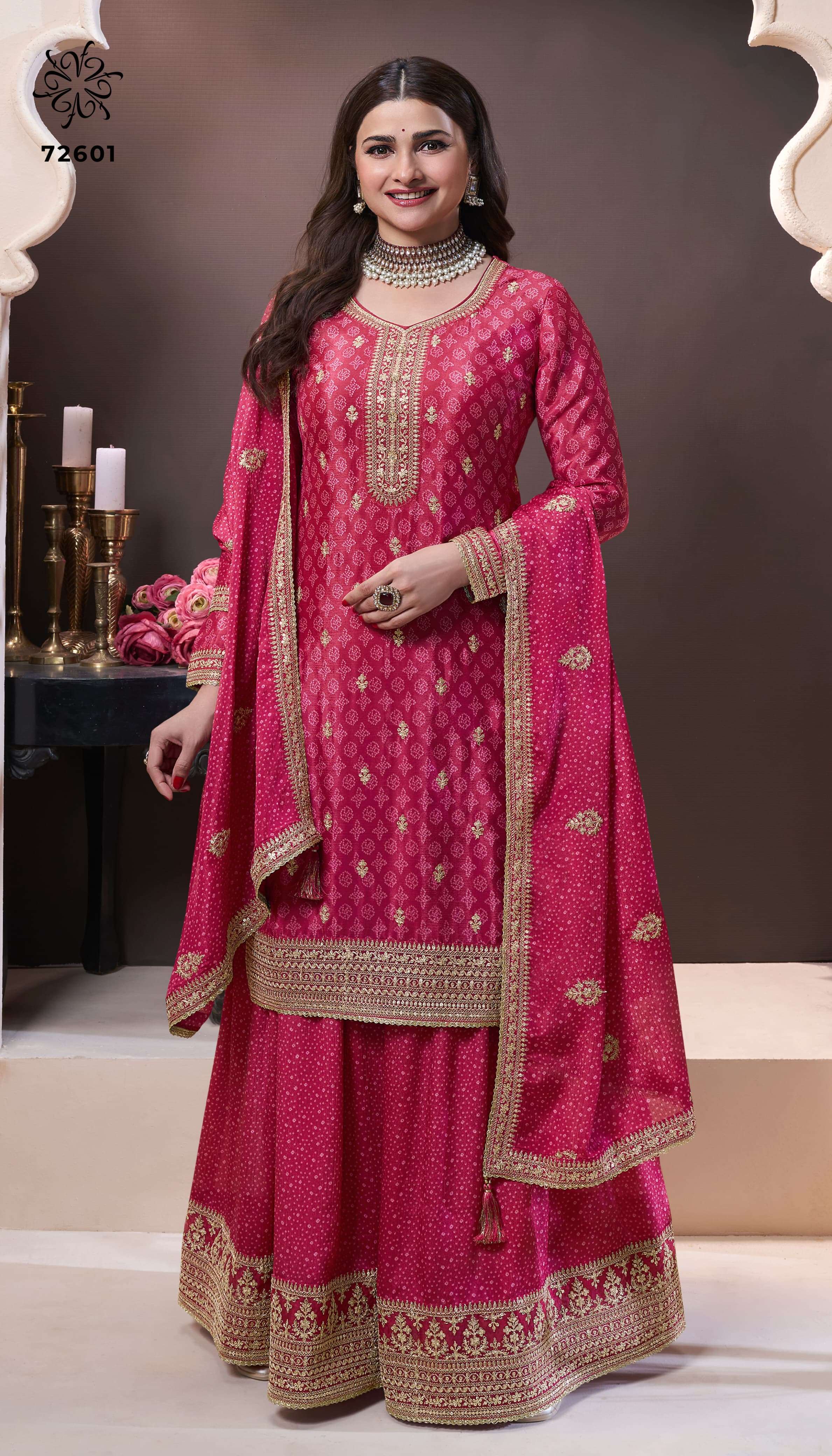 VINAY FASHION KULEESH SAJANEE CHINON EMBROIDERY DESIGNER TRADITIONAL WEAR LADIES SUIT