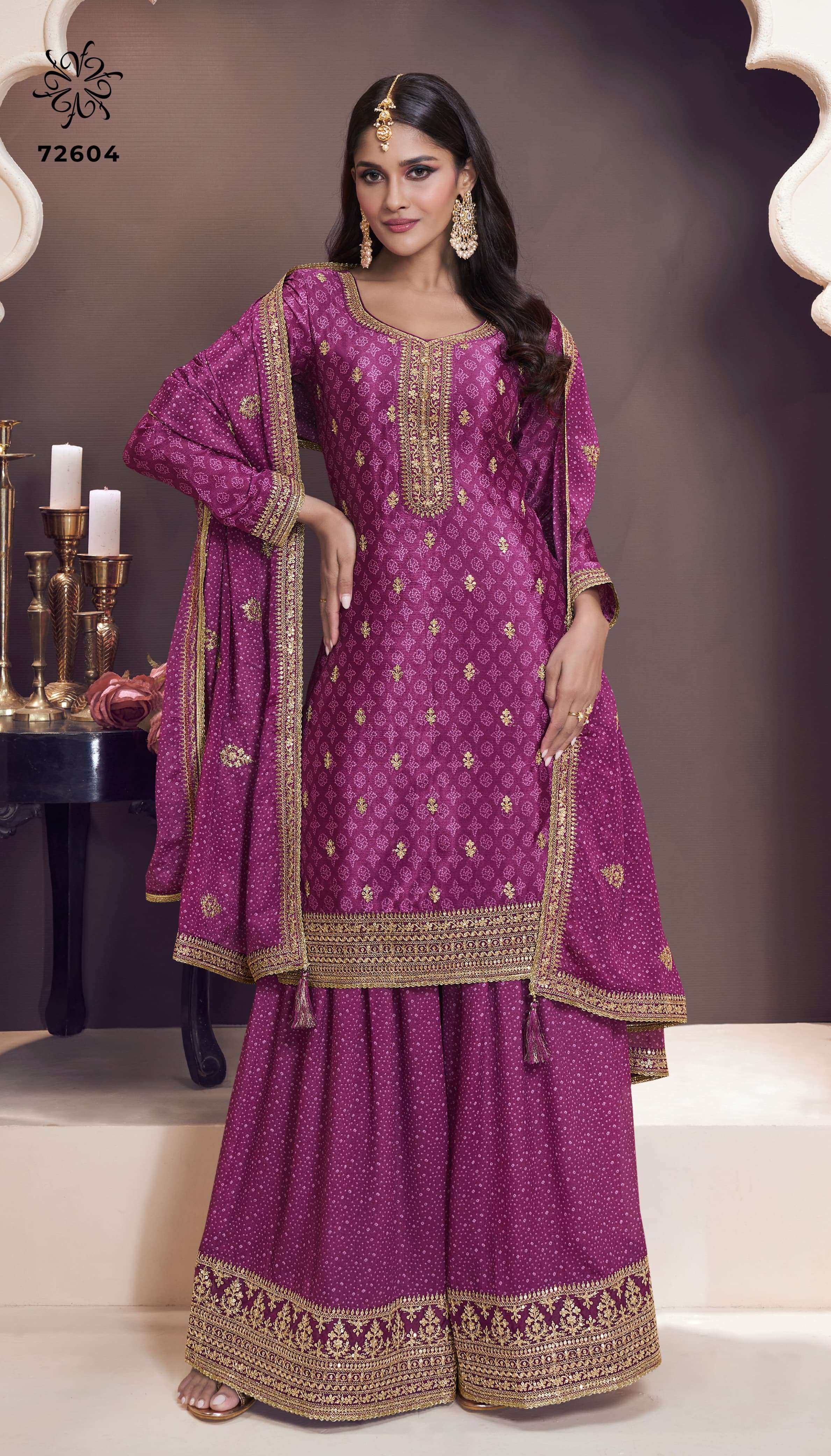 VINAY FASHION KULEESH SAJANEE CHINON EMBROIDERY DESIGNER TRADITIONAL WEAR LADIES SUIT