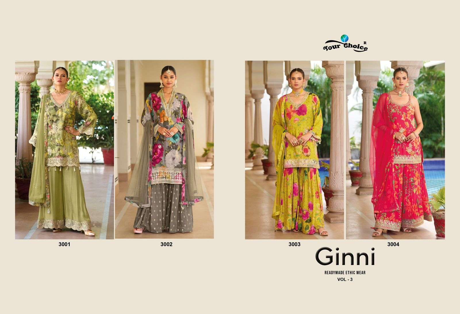 YOUR CHOICE GINNI VOL 3 HEAY DESIGNER PARTY WEAR SHARARA SUIT
