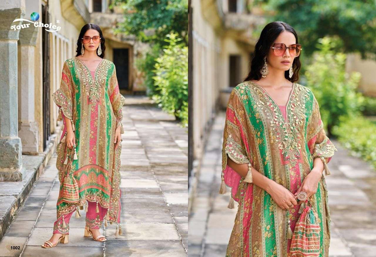 YOUR CHOICE KAFTAN HEAVY CHINON READYMADE PARTY WEAR SUIT