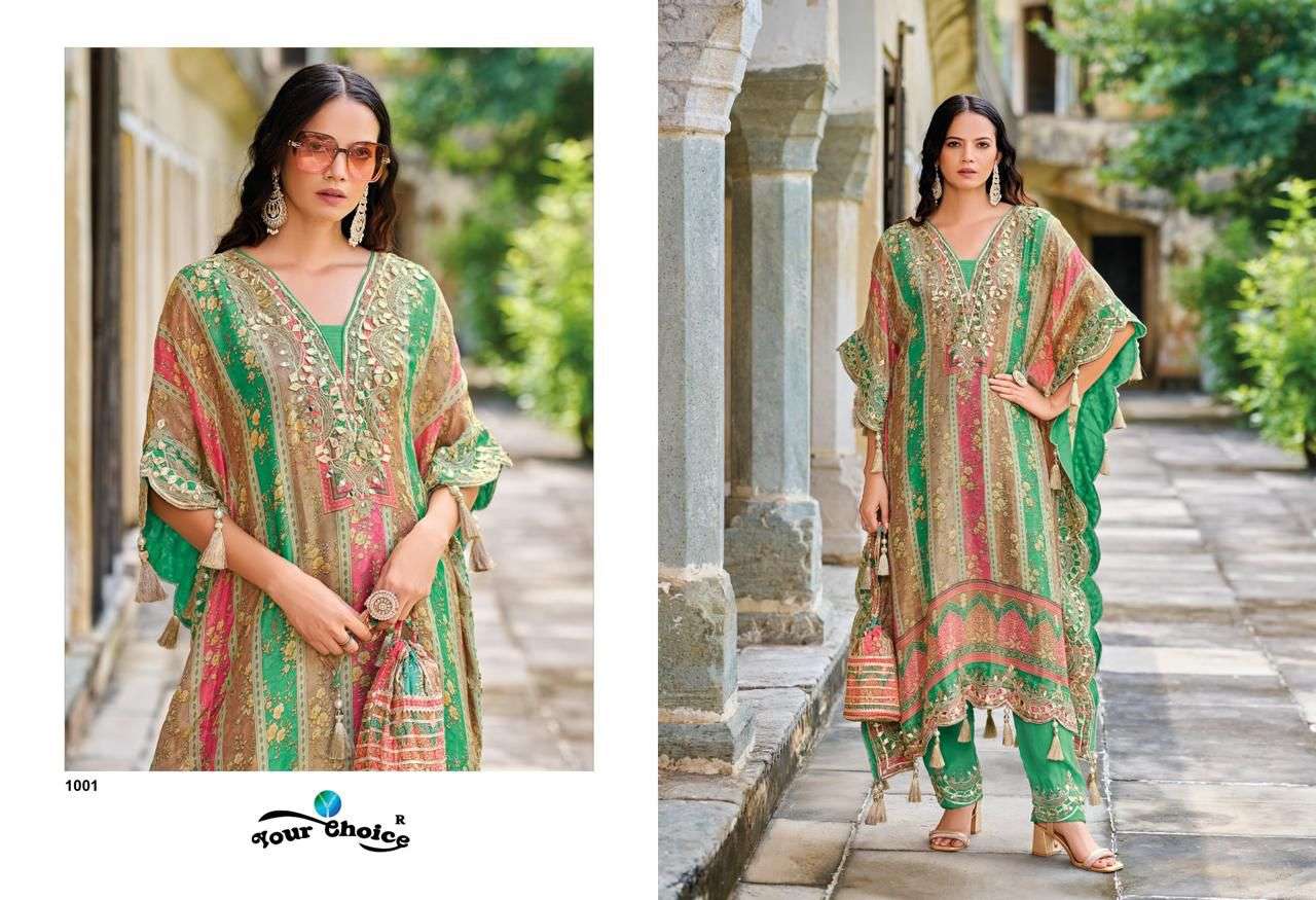 YOUR CHOICE KAFTAN HEAVY CHINON READYMADE PARTY WEAR SUIT