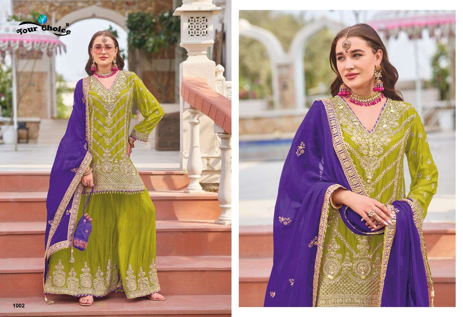 YOUR CHOICE MONALISA HEAVY EMBROIDERED WEDDING WEAR SHARARA SUIT