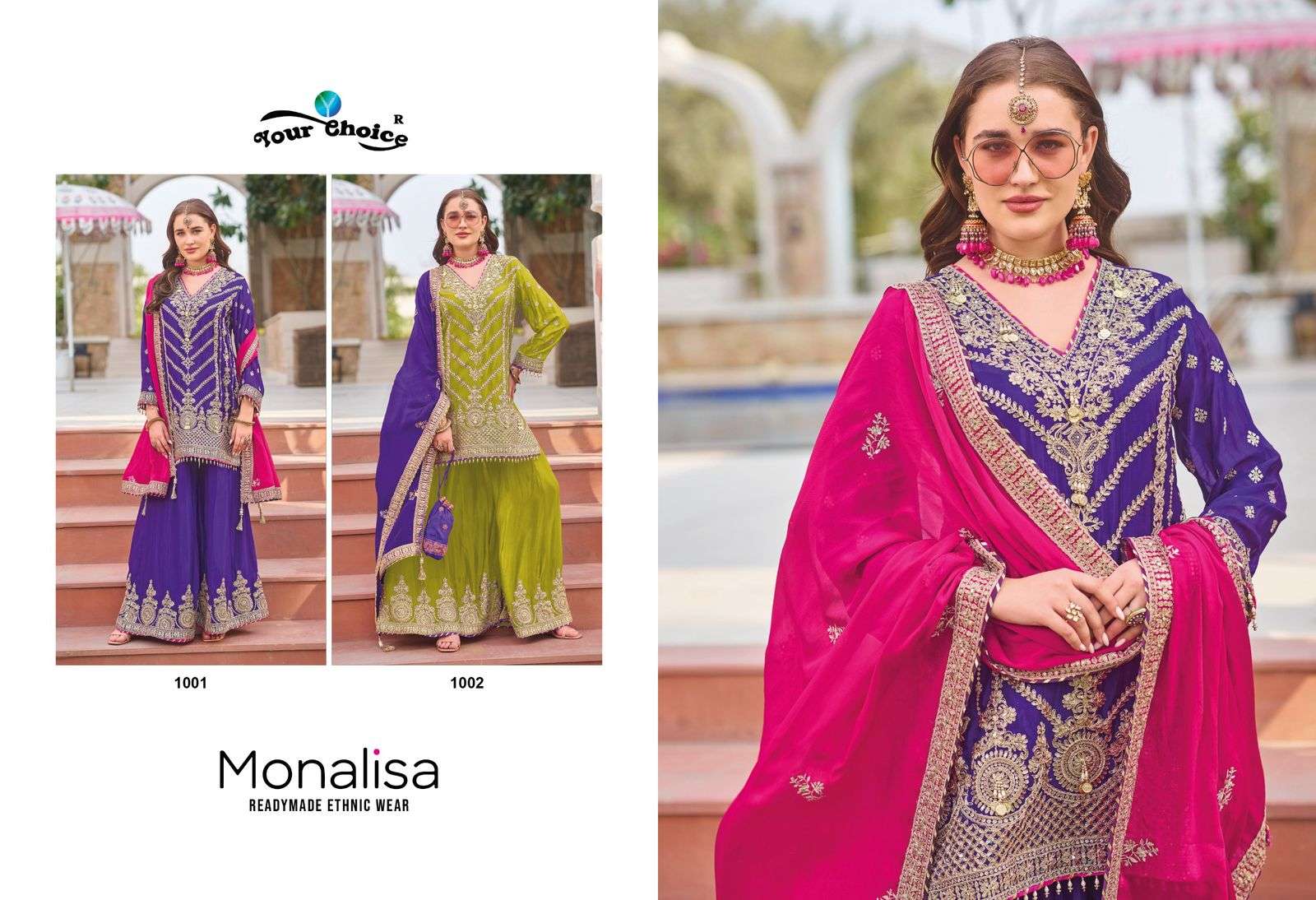 YOUR CHOICE MONALISA HEAVY EMBROIDERED WEDDING WEAR SHARARA SUIT