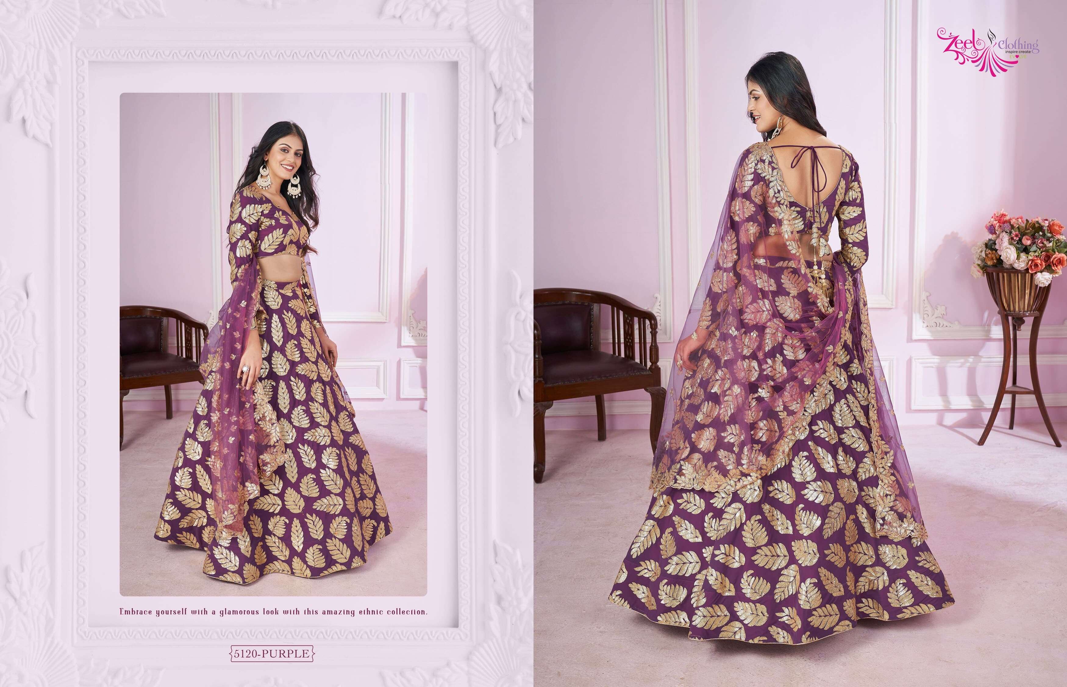 ZEEL CLOTHING VAMIKA GEORGETTE DESIGNER PARTY WEAR LEHENGA CHOLI