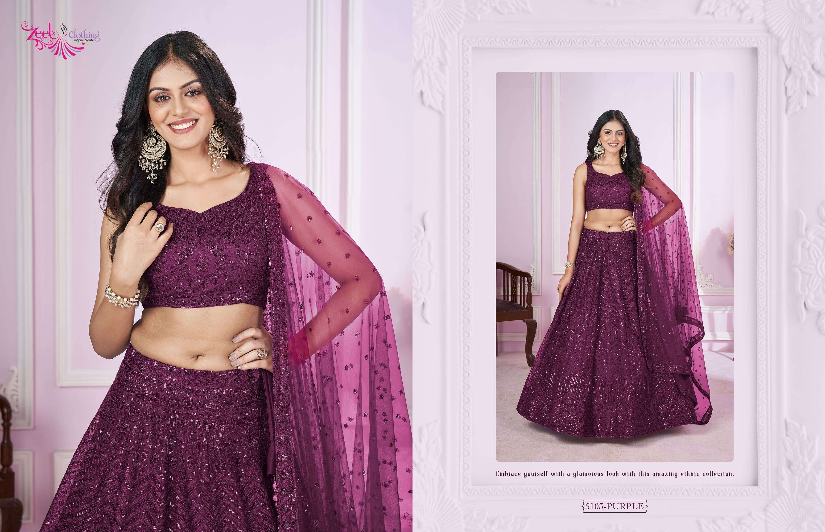 ZEEL CLOTHING VAMIKA GEORGETTE DESIGNER PARTY WEAR LEHENGA CHOLI