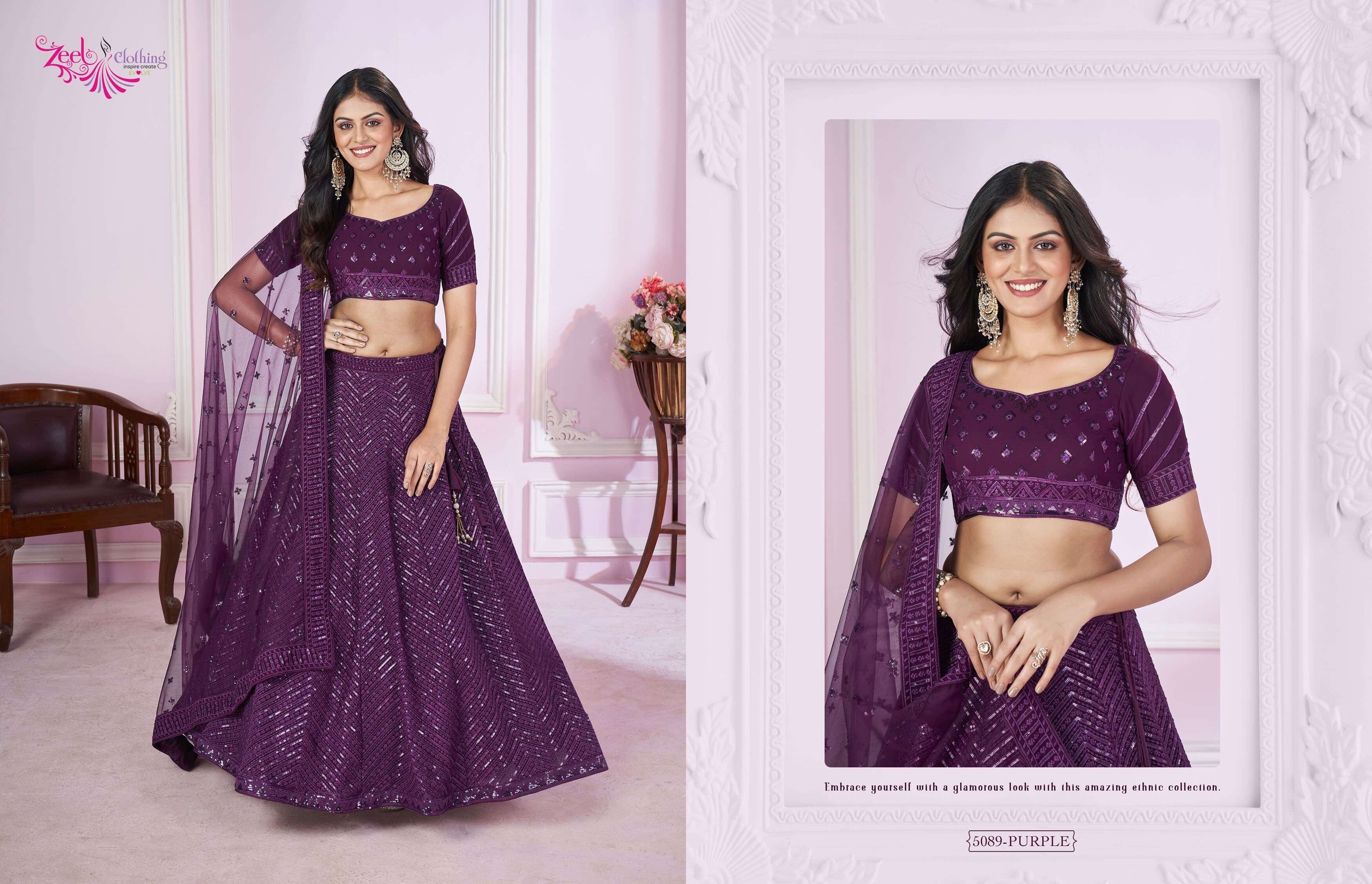 ZEEL CLOTHING VAMIKA GEORGETTE DESIGNER PARTY WEAR LEHENGA CHOLI