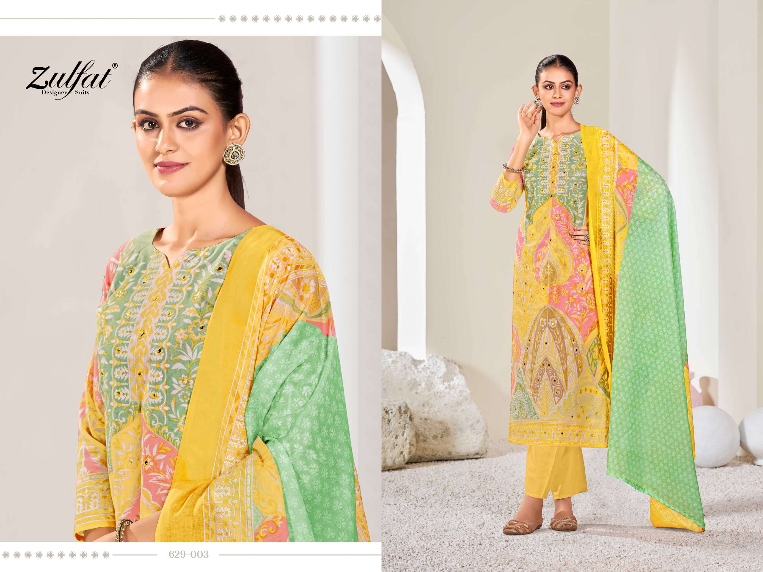 ZULFAT DESIGNER SUITS SUMMER SHINE COTTON PRINT SALWAR SUIT