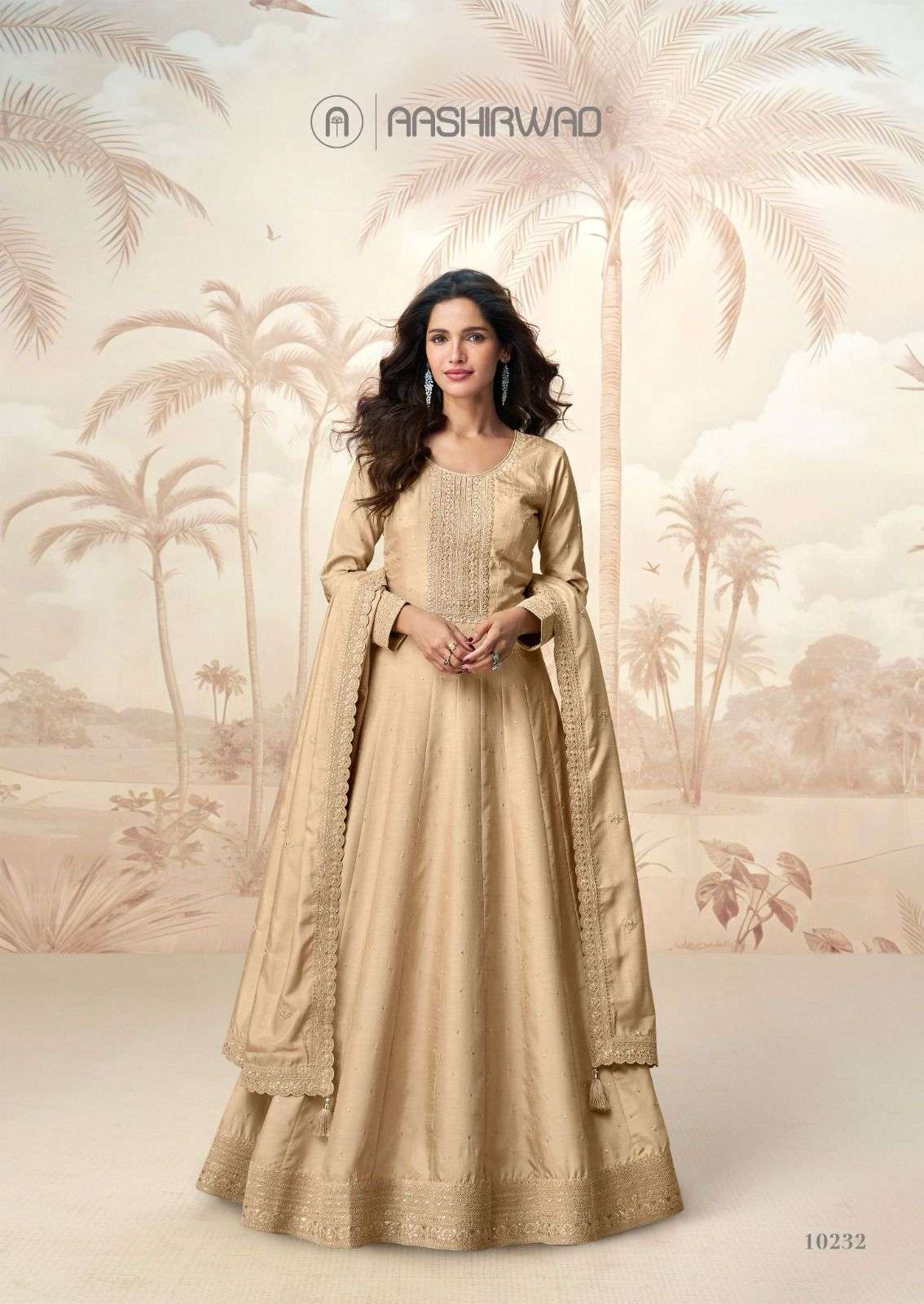 AASHIRWAD CREATION RAAGINI SILK WITH BEAUTIFUL DESIGNER PARTY WEAR GOWN DRESS