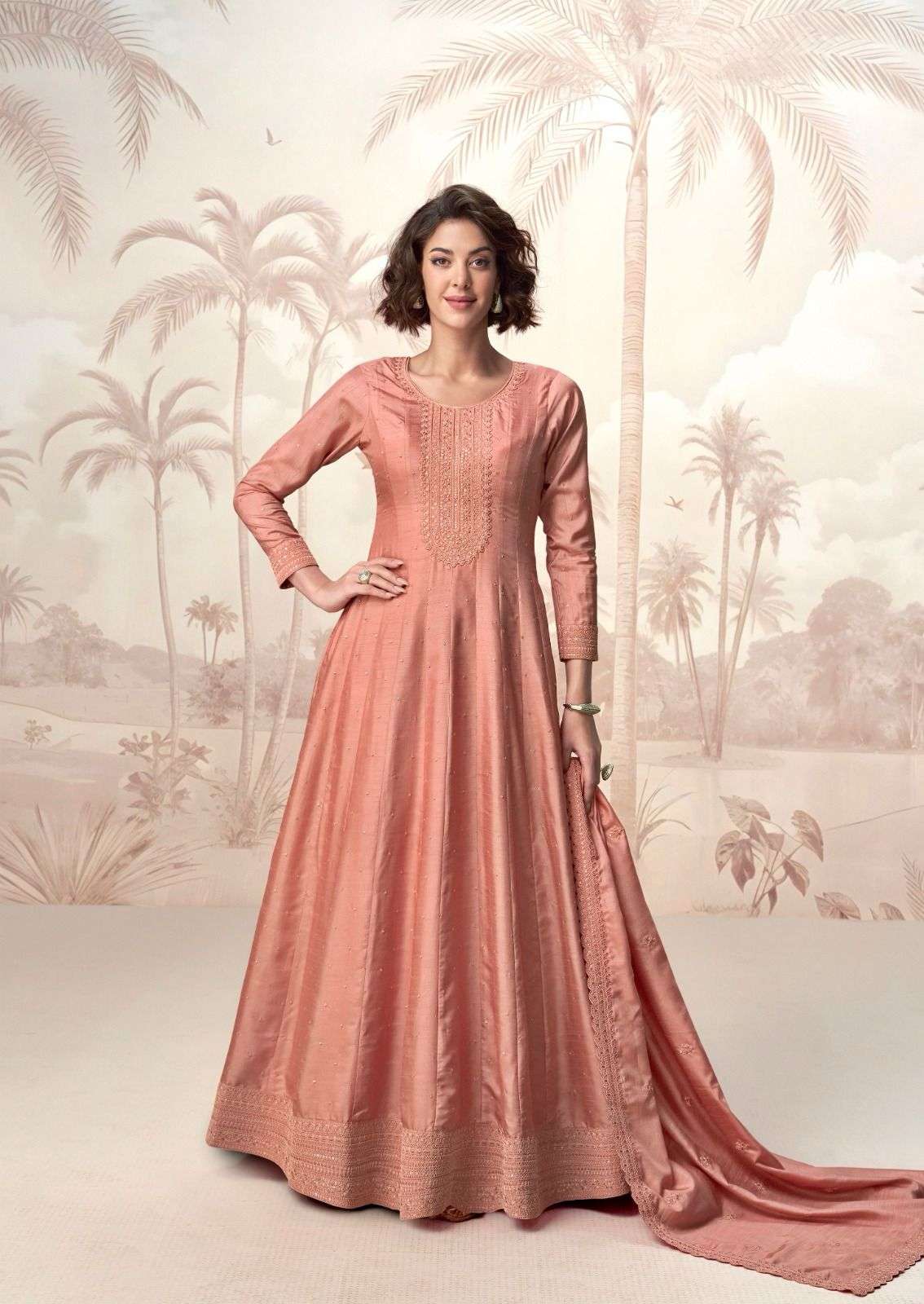 AASHIRWAD CREATION RAAGINI SILK WITH BEAUTIFUL DESIGNER PARTY WEAR GOWN DRESS