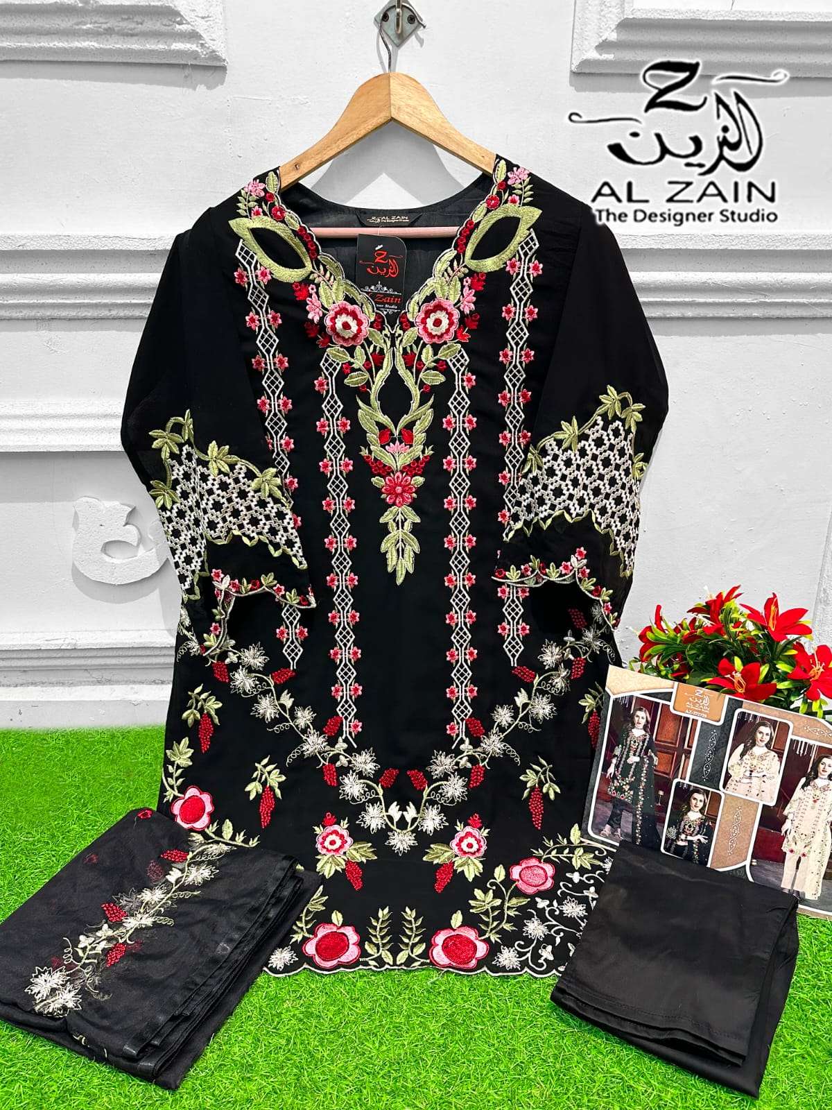 AL ZAIN D NO  272729 GEORGETTE BEAUTIFUL DESIGNER PAKISTANI STYLE SUIT
