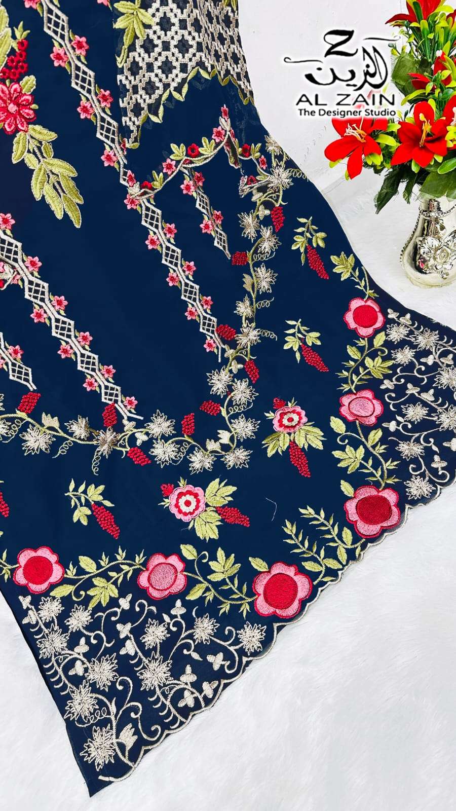 AL ZAIN D NO  272729 GEORGETTE BEAUTIFUL DESIGNER PAKISTANI STYLE SUIT