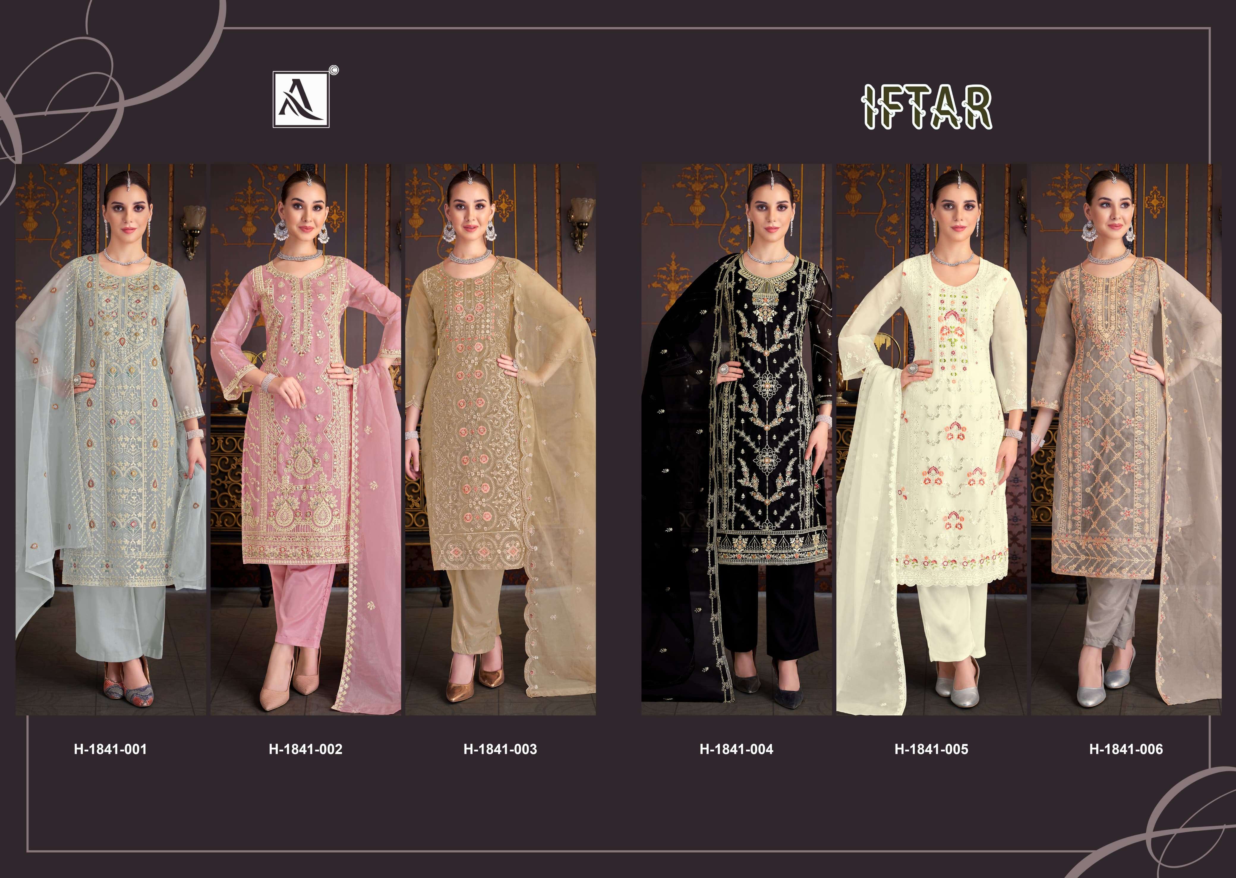 ALOK SUITS IFTAR ORGANZA FANCY EMBROIDERY WORK SUIT
