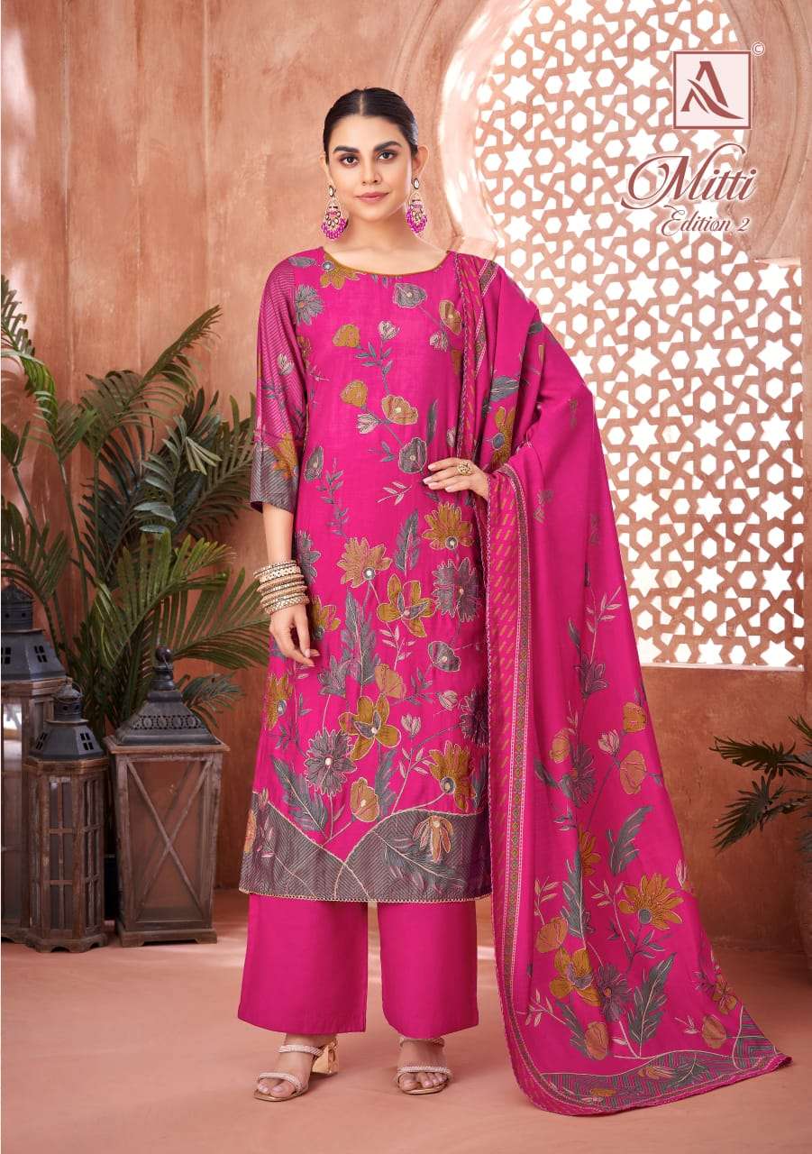 ALOK SUITS MITTI VOL 2 MODAL DESIGNER PRINT WITH FANCY HAND WORK SUIT