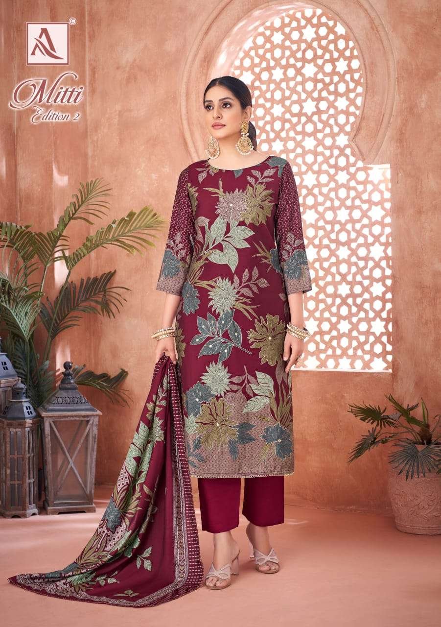 ALOK SUITS MITTI VOL 2 MODAL DESIGNER PRINT WITH FANCY HAND WORK SUIT