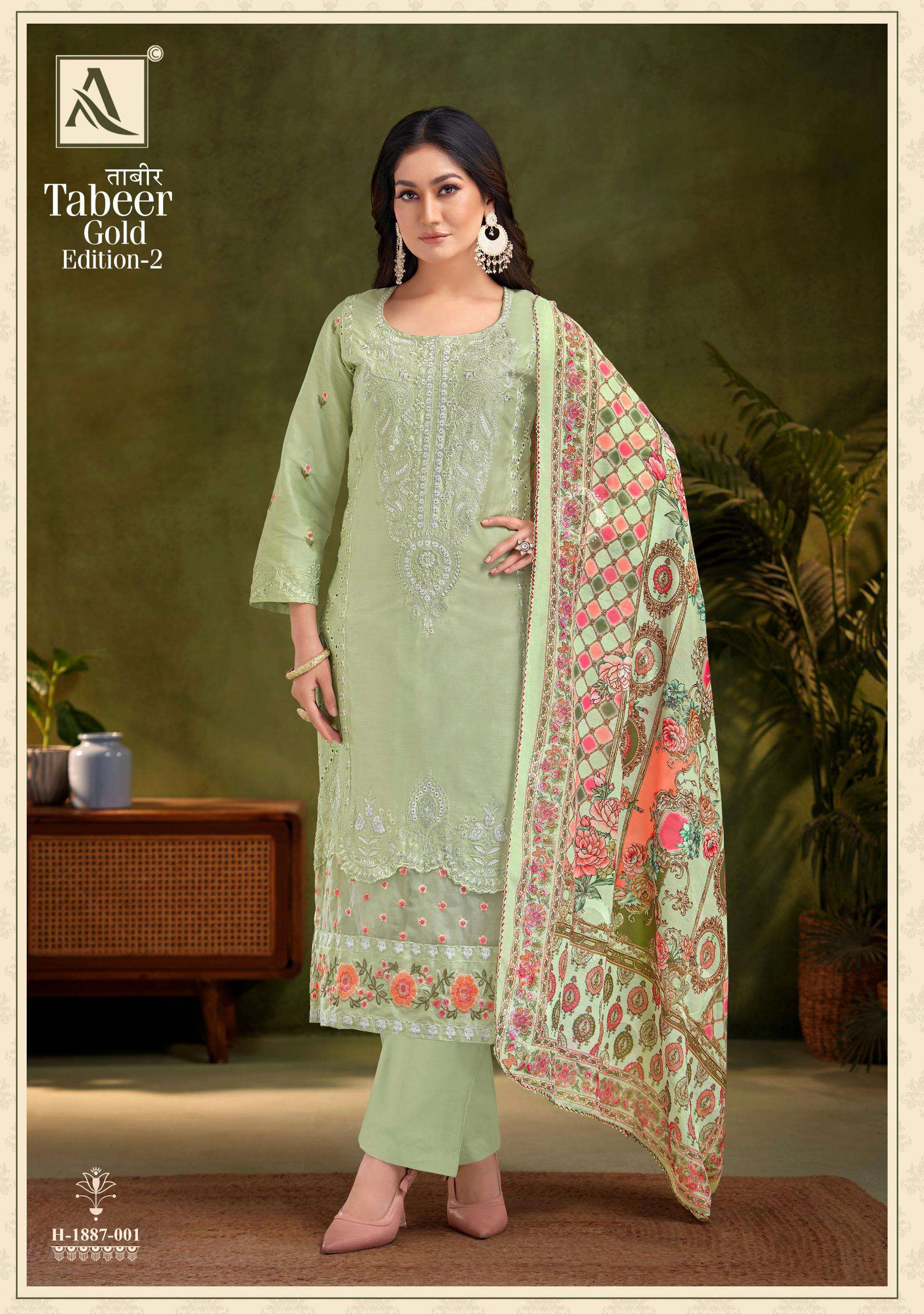 ALOK SUITS TABEER GOLD VOL 2 JAM COTTON FANCY EMBROIDERY WORKS SUIT