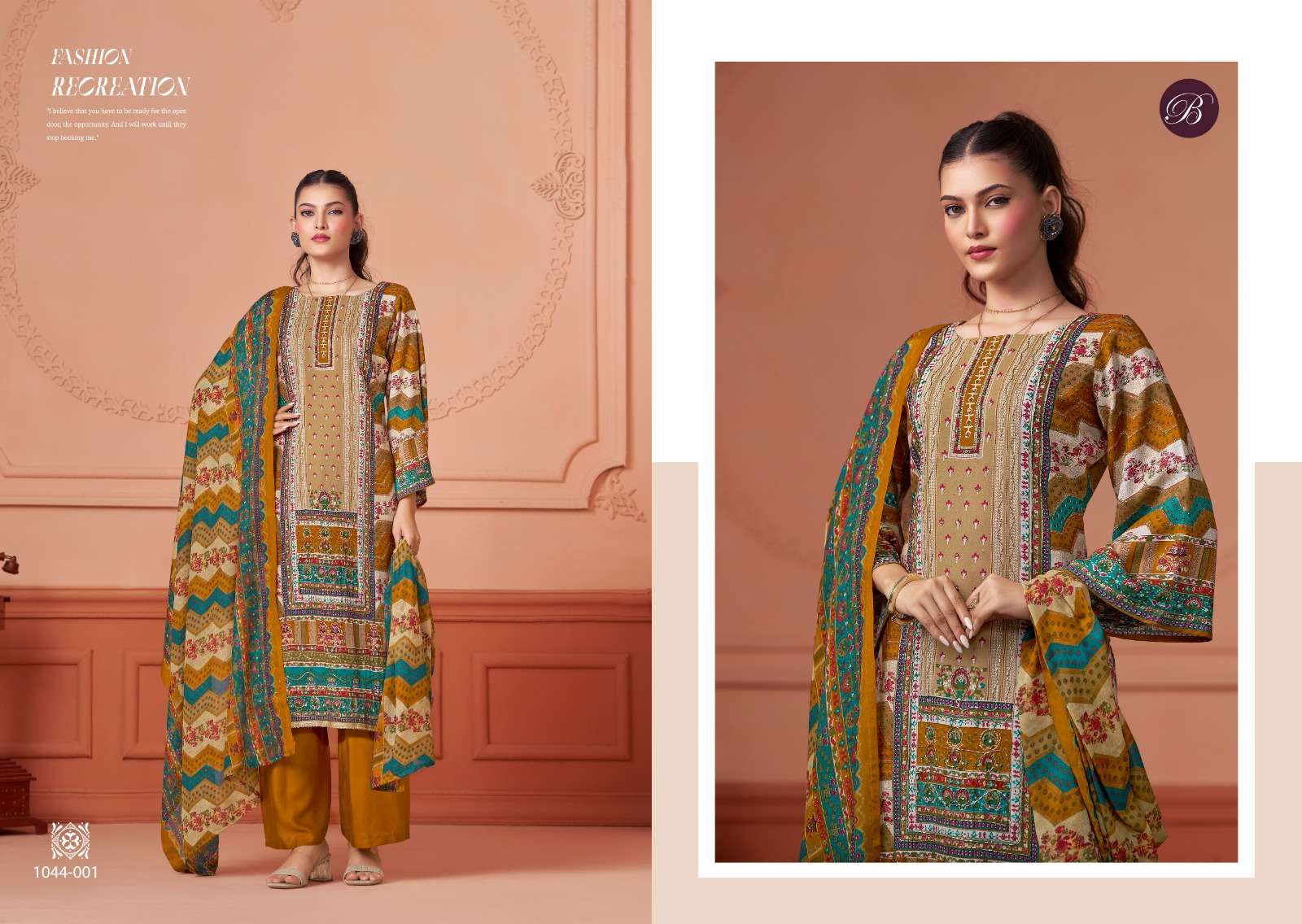 BELLIZA DESIGNER STUDIO AFREEN VISCOSE DIGITAL PRINT WITH HAND WORK SUIT