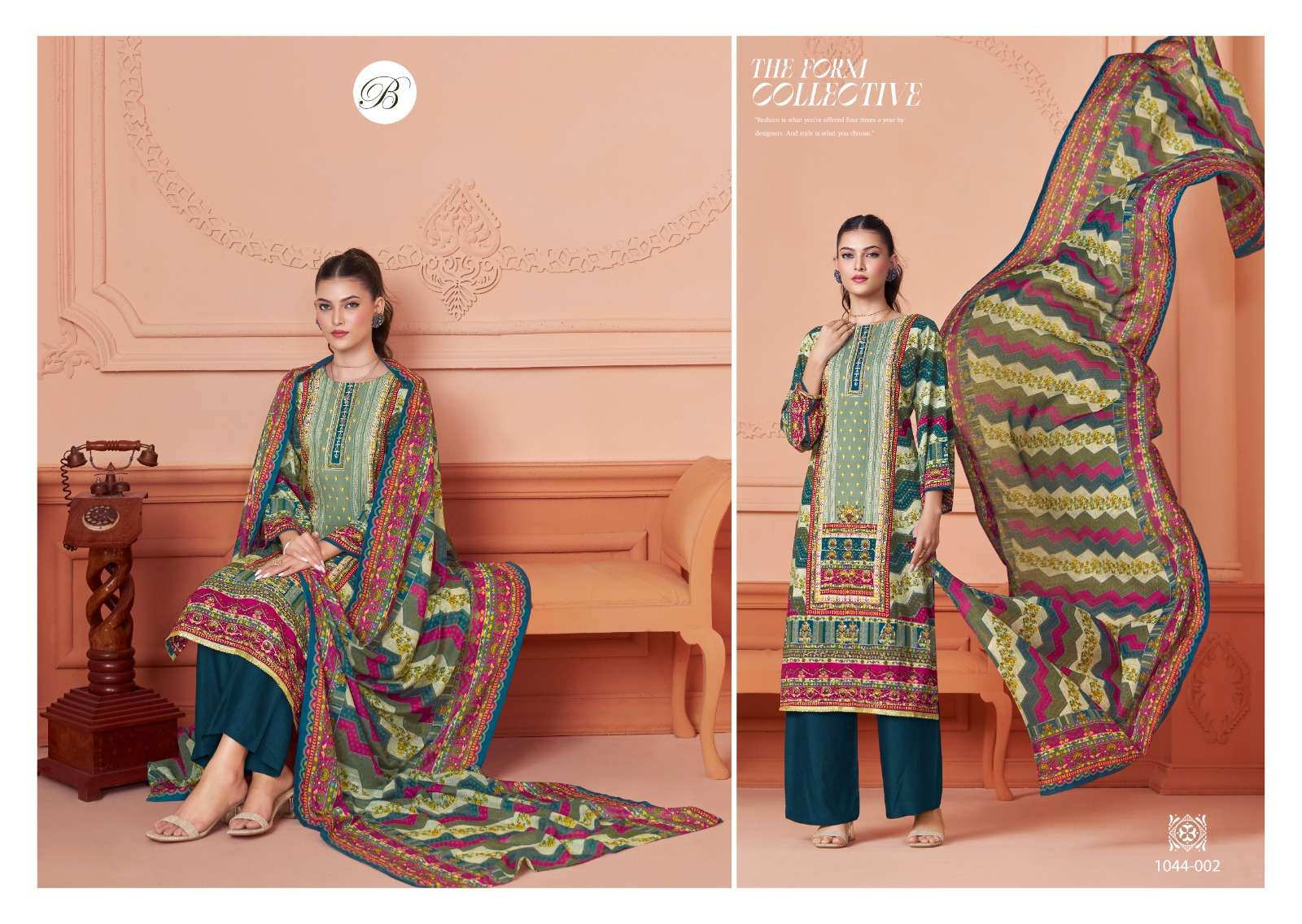BELLIZA DESIGNER STUDIO AFREEN VISCOSE DIGITAL PRINT WITH HAND WORK SUIT