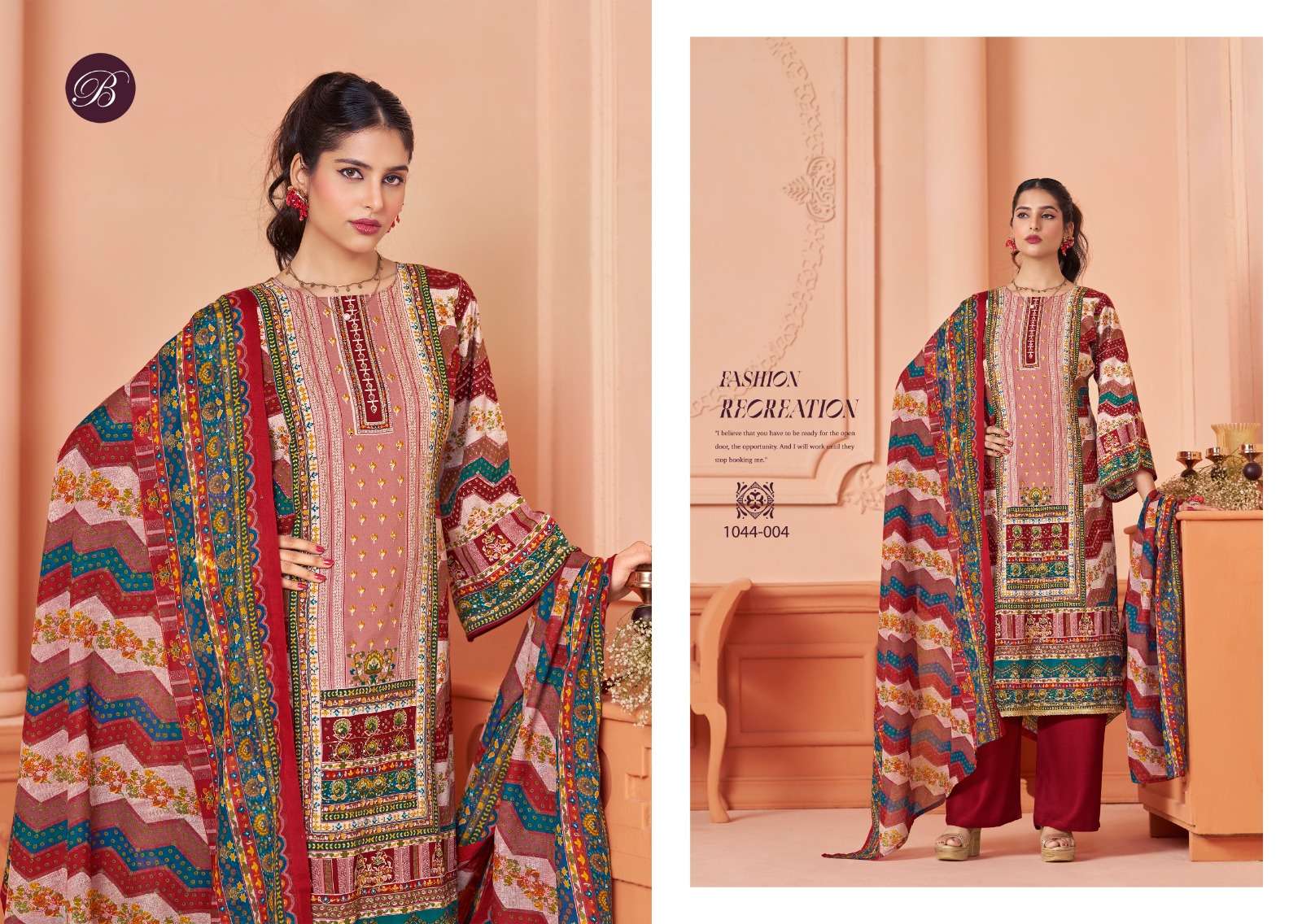BELLIZA DESIGNER STUDIO AFREEN VISCOSE DIGITAL PRINT WITH HAND WORK SUIT