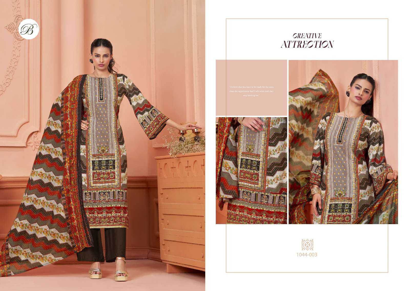 BELLIZA DESIGNER STUDIO AFREEN VISCOSE DIGITAL PRINT WITH HAND WORK SUIT