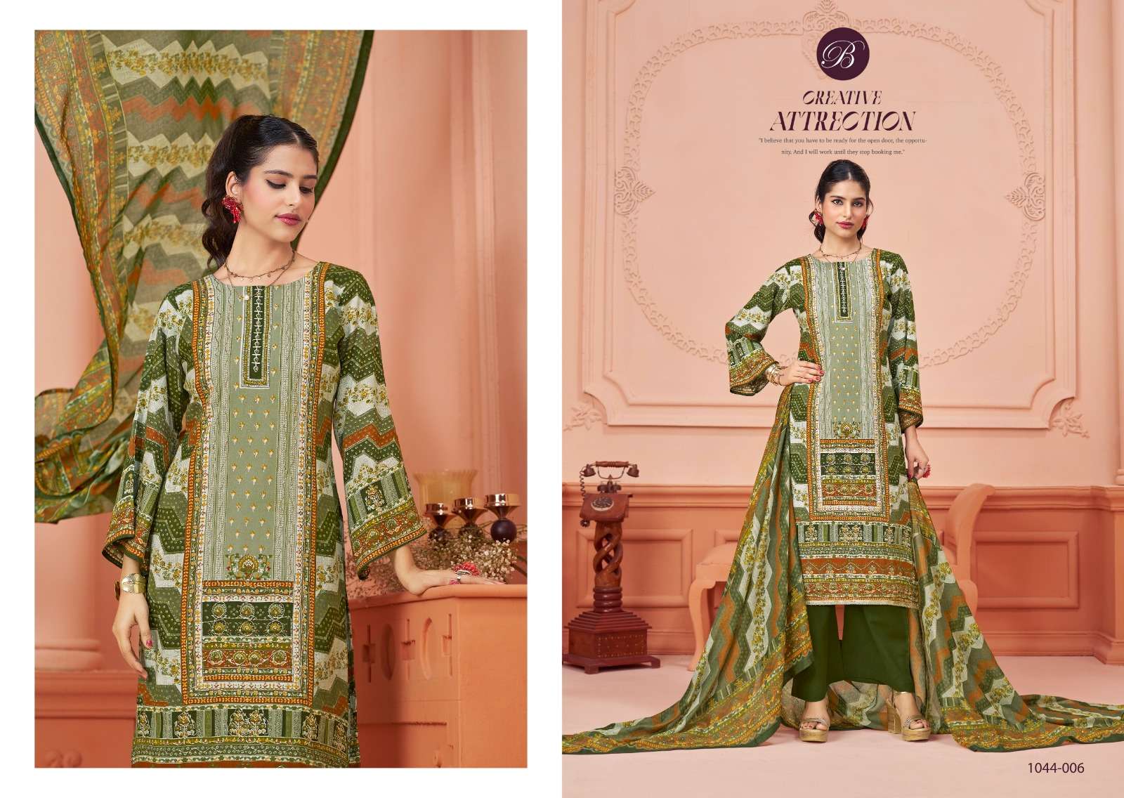 BELLIZA DESIGNER STUDIO AFREEN VISCOSE DIGITAL PRINT WITH HAND WORK SUIT
