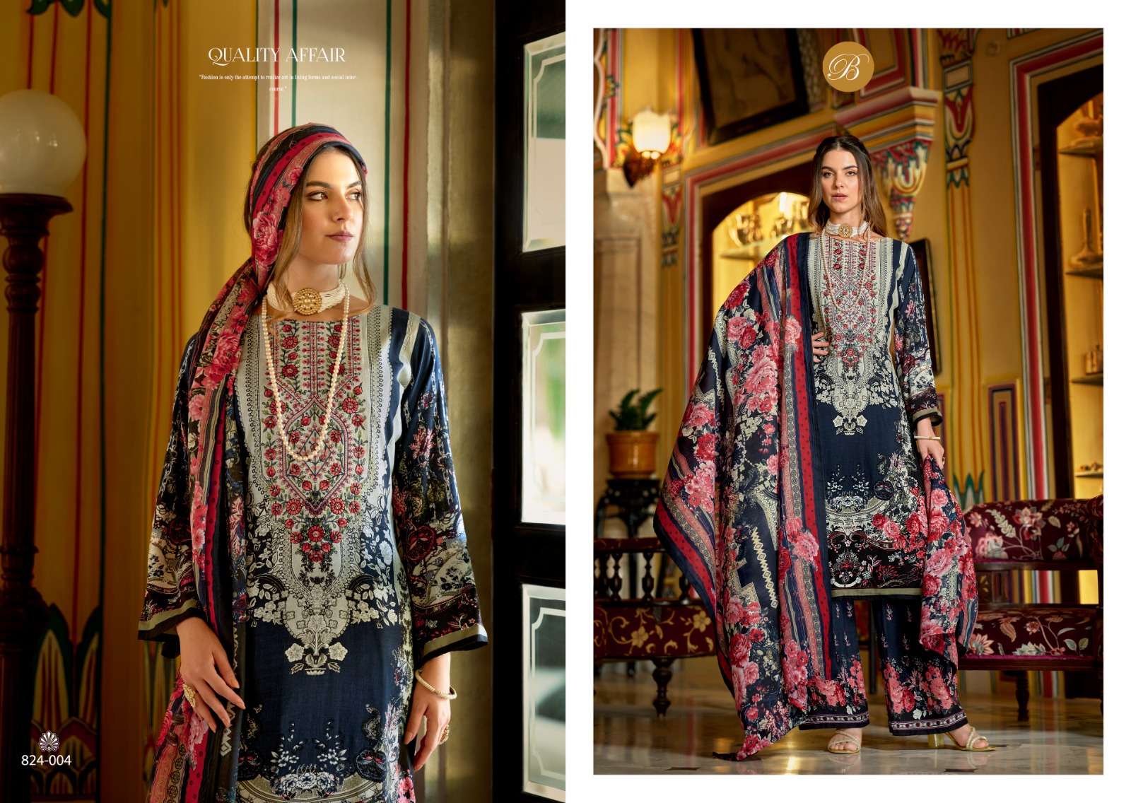 BELLIZA DESIGNER STUDIO DILSHAD VOL 4 VISCOSE DIGITAL PRINT WITH WORK SUIT