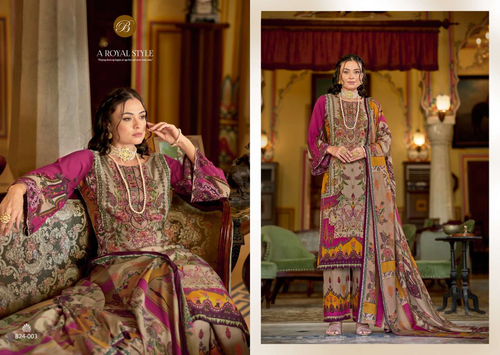 BELLIZA DESIGNER STUDIO DILSHAD VOL 4 VISCOSE DIGITAL PRINT WITH WORK SUIT