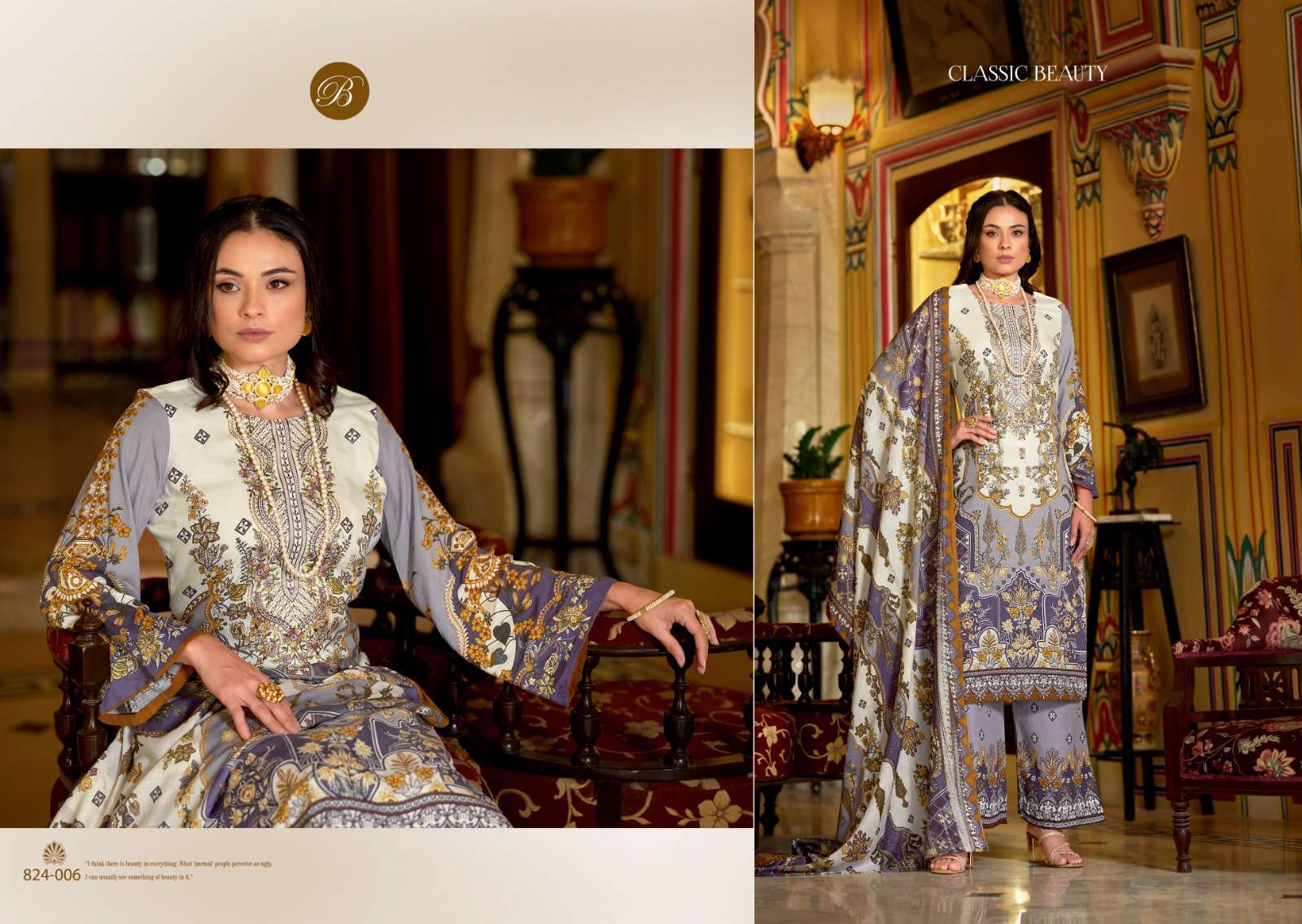 BELLIZA DESIGNER STUDIO DILSHAD VOL 4 VISCOSE DIGITAL PRINT WITH WORK SUIT