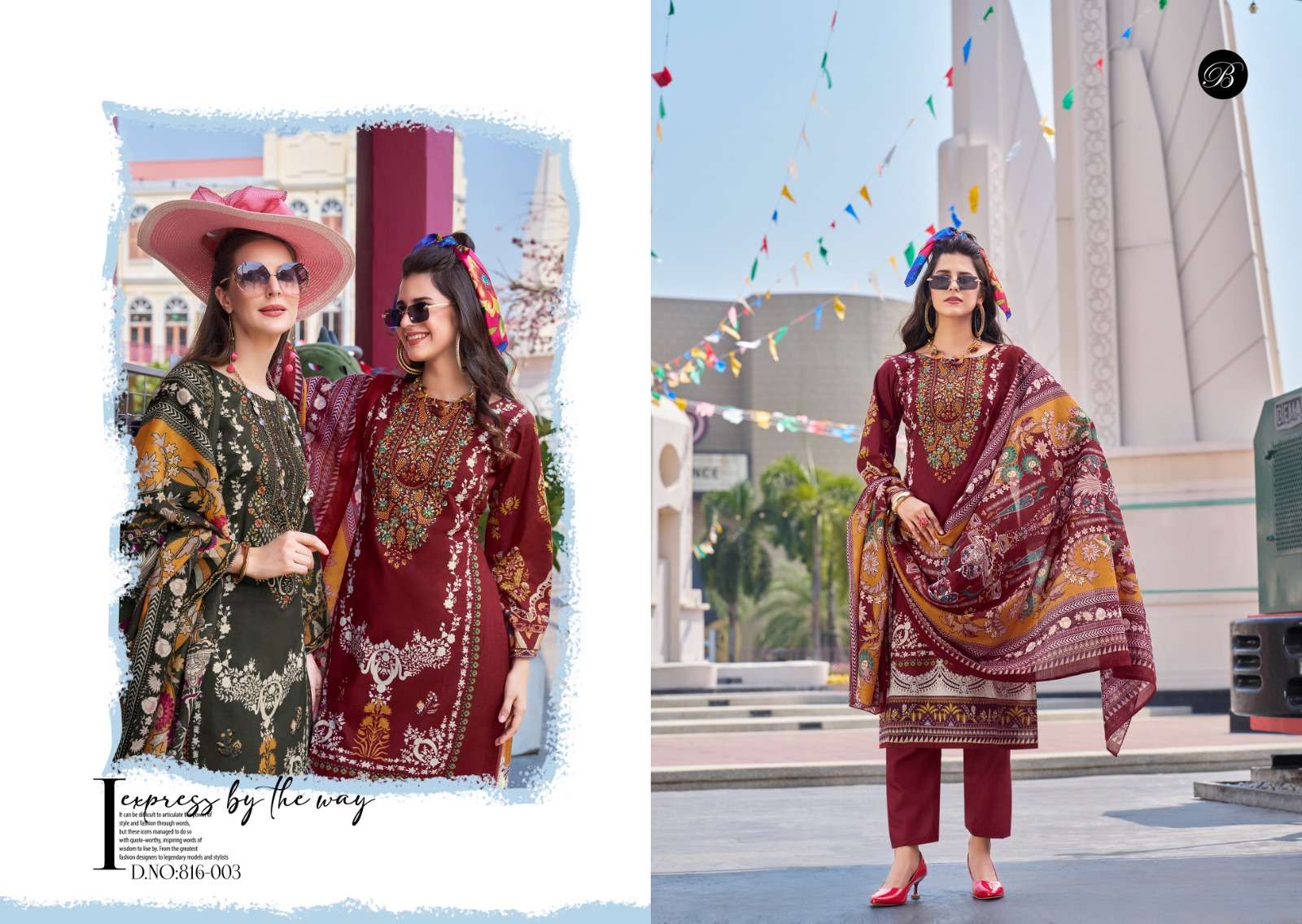 BELLIZA DESIGNER STUDIO NAIRA VOL 100 COTTON DIGITAL PRINTS WITH WORK SUIT