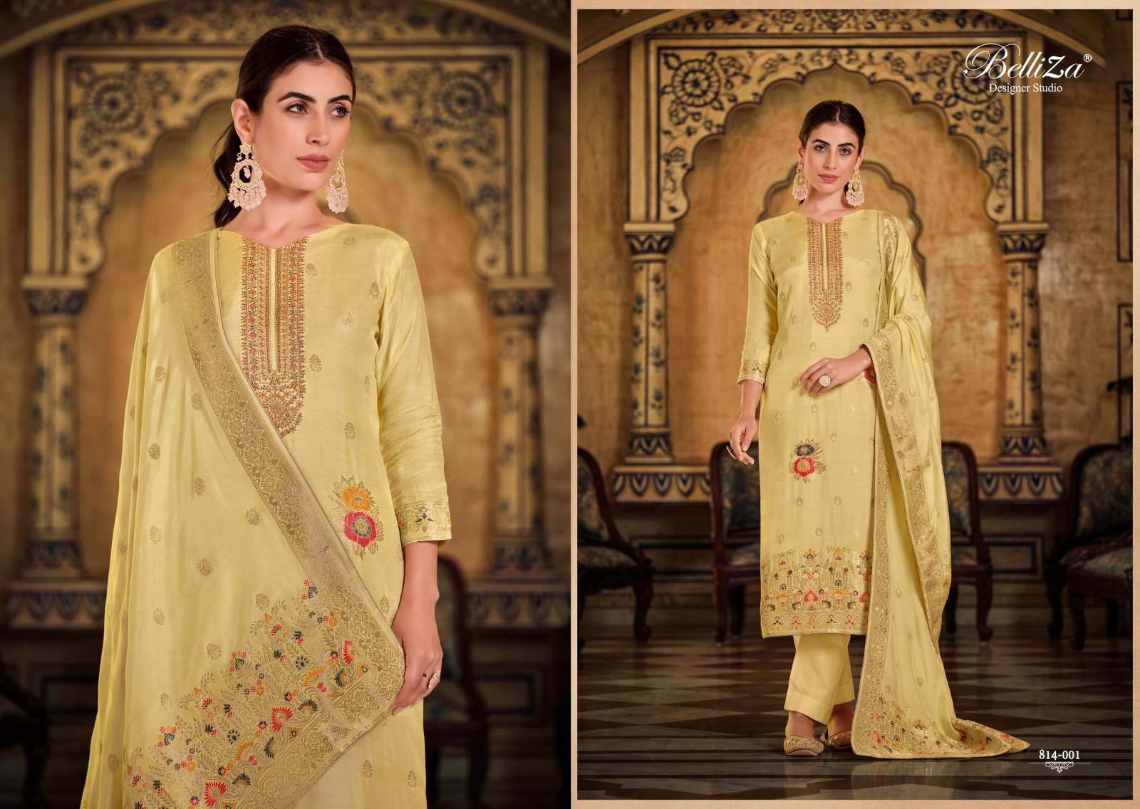 BELLIZA DESIGNER STUDIO SAANVI VISCOSE JACQUARD DESIGNER WORK SUIT