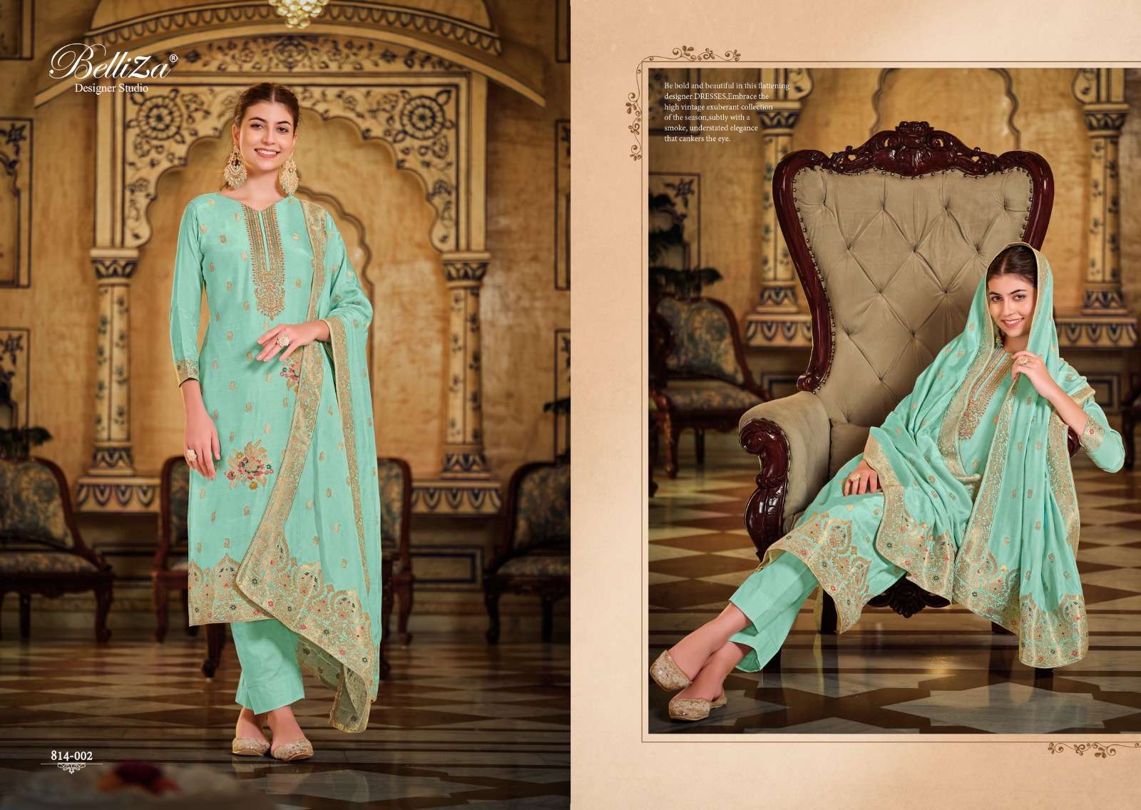 BELLIZA DESIGNER STUDIO SAANVI VISCOSE JACQUARD DESIGNER WORK SUIT
