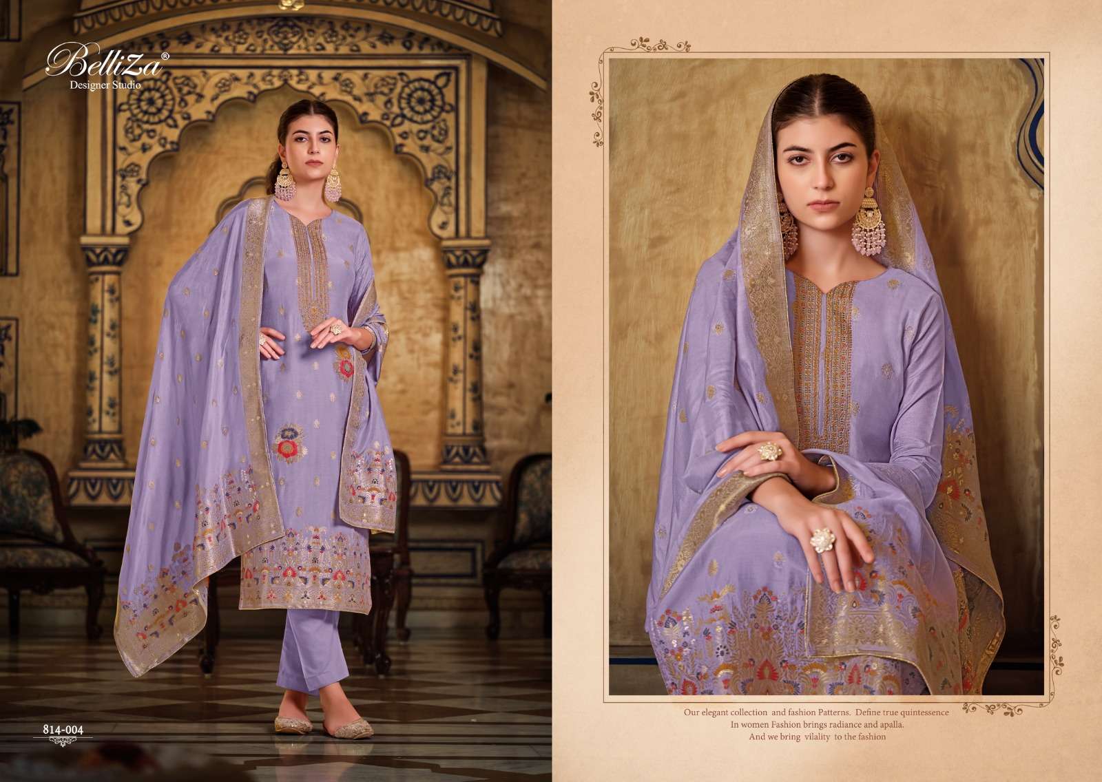 BELLIZA DESIGNER STUDIO SAANVI VISCOSE JACQUARD DESIGNER WORK SUIT