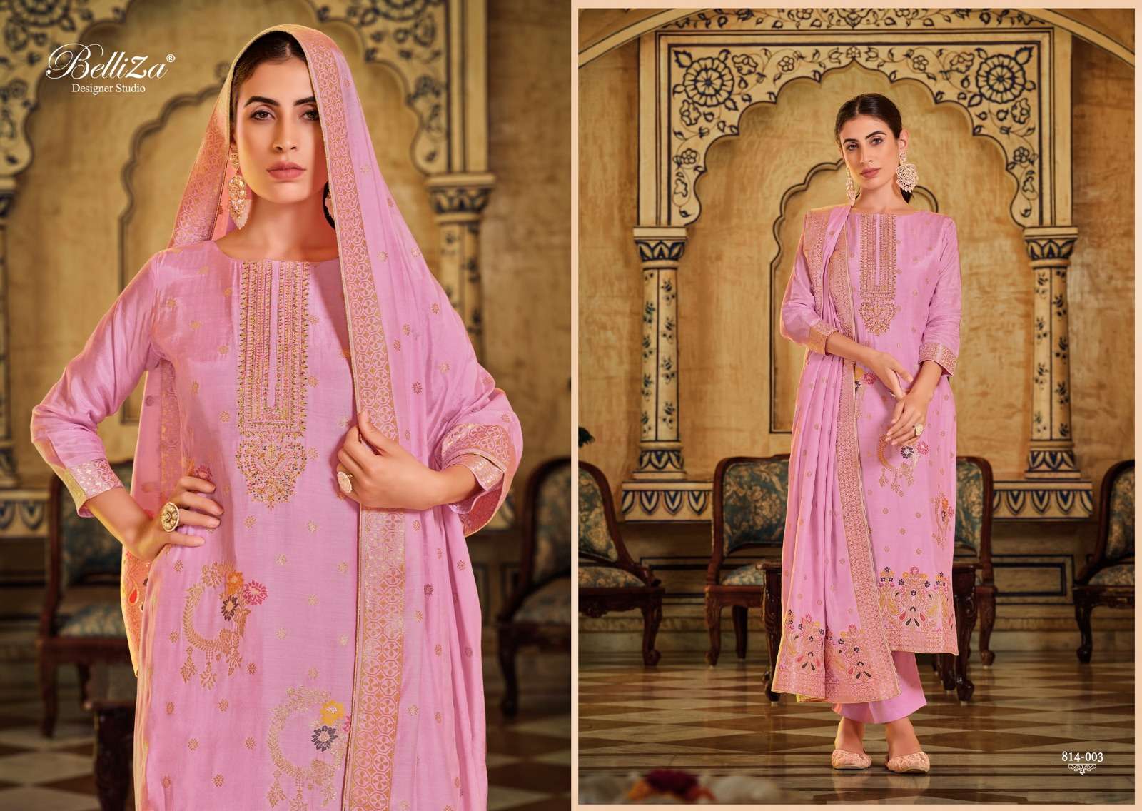 BELLIZA DESIGNER STUDIO SAANVI VISCOSE JACQUARD DESIGNER WORK SUIT