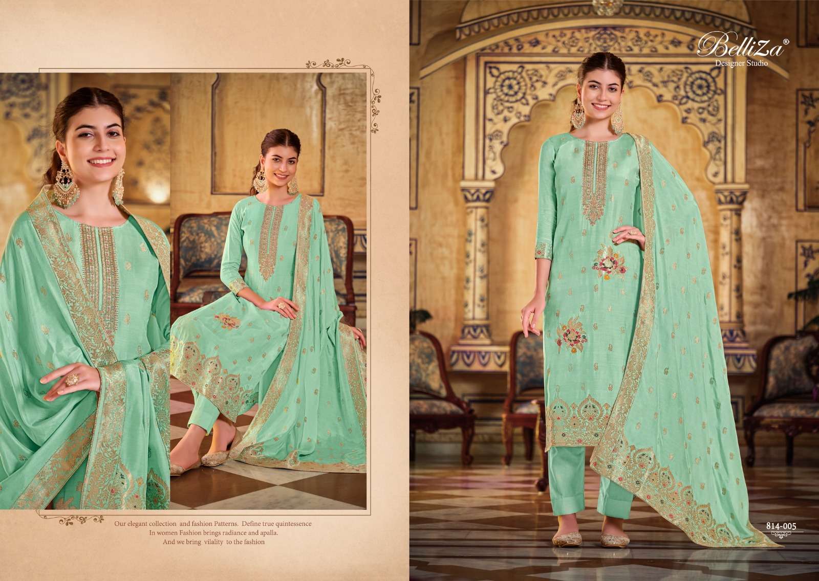 BELLIZA DESIGNER STUDIO SAANVI VISCOSE JACQUARD DESIGNER WORK SUIT