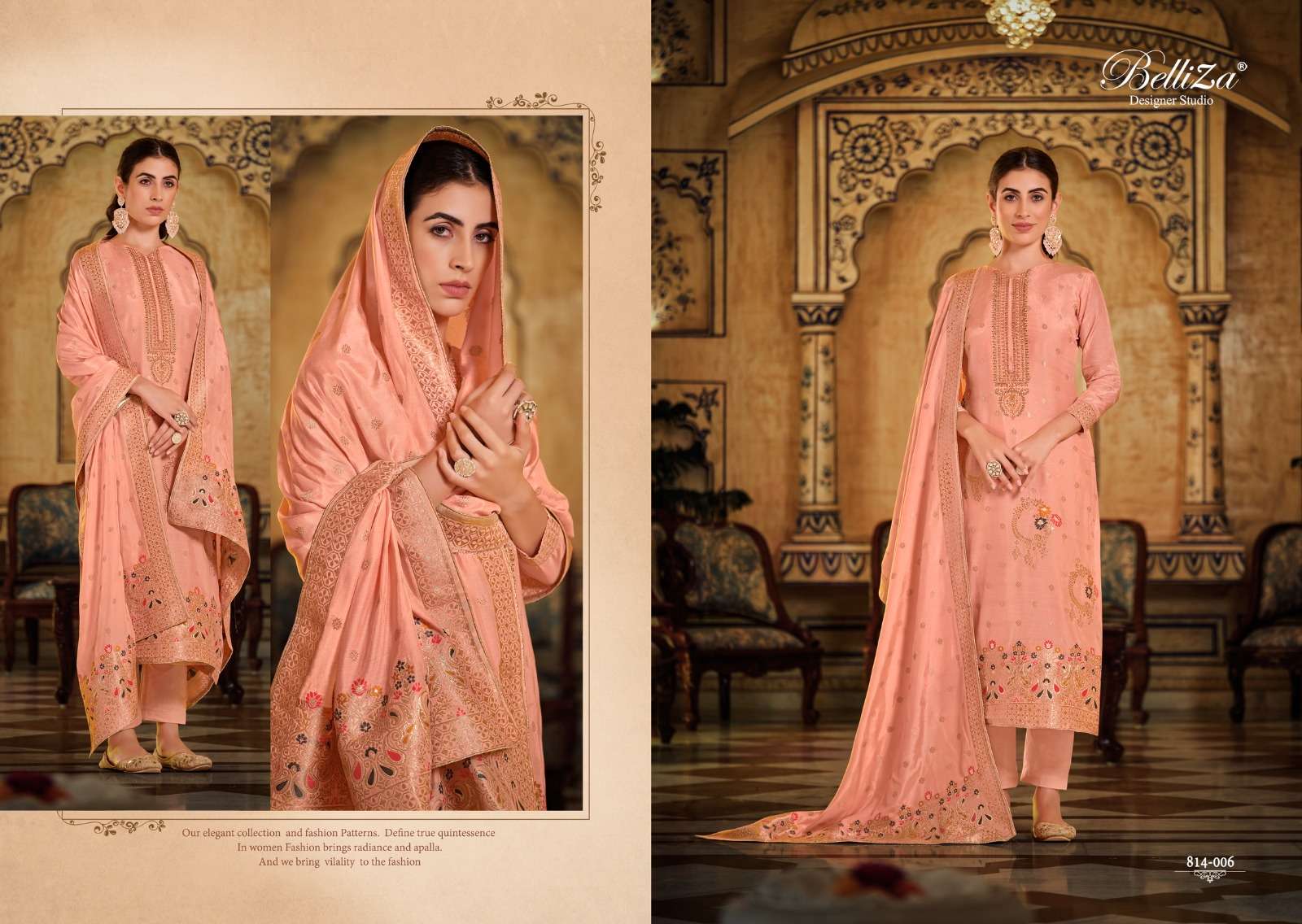 BELLIZA DESIGNER STUDIO SAANVI VISCOSE JACQUARD DESIGNER WORK SUIT