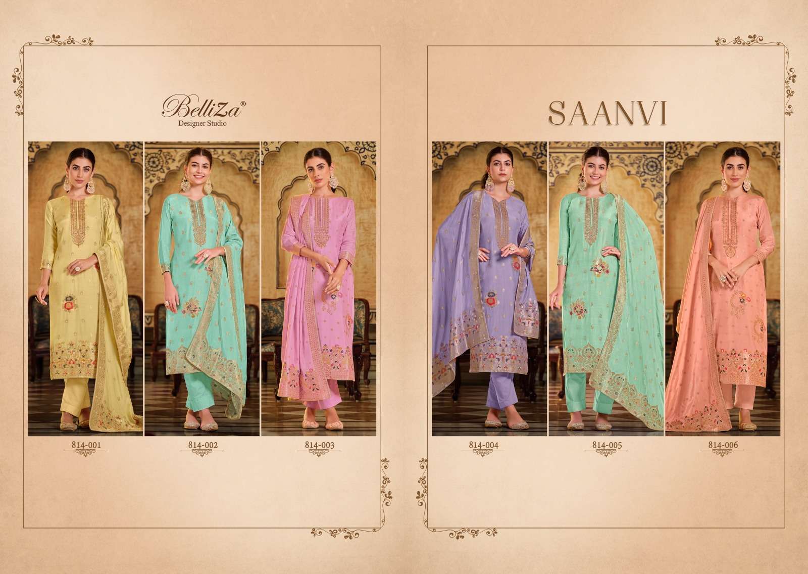 BELLIZA DESIGNER STUDIO SAANVI VISCOSE JACQUARD DESIGNER WORK SUIT