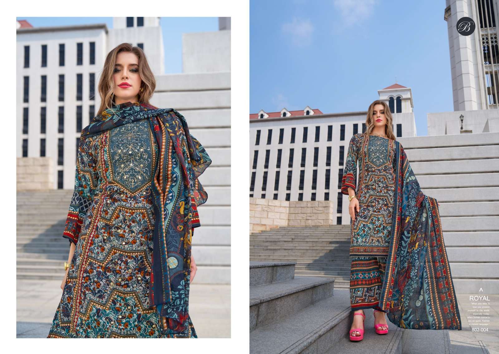 BELLIZA DESIGNER STUDIO SHAHEEN VOL 4 VISCOSE FANCY WORK SUIT