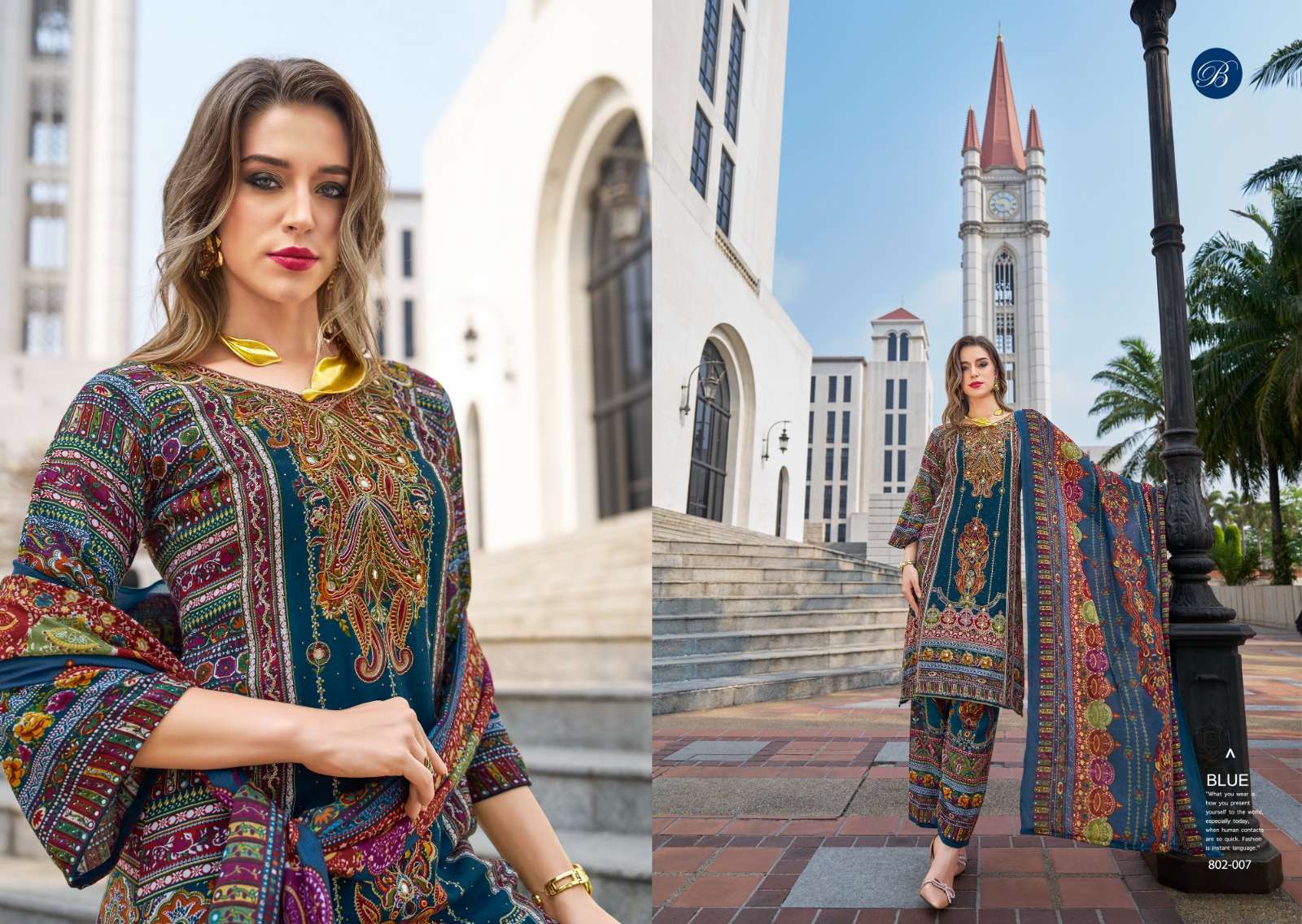 BELLIZA DESIGNER STUDIO SHAHEEN VOL 4 VISCOSE FANCY WORK SUIT