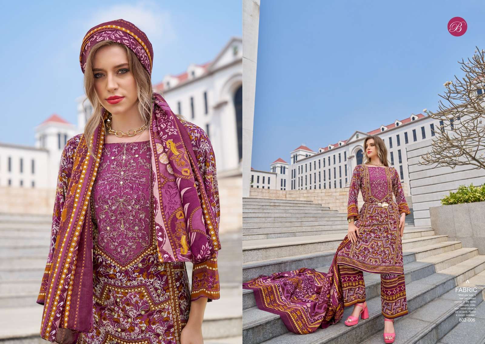 BELLIZA DESIGNER STUDIO SHAHEEN VOL 4 VISCOSE FANCY WORK SUIT
