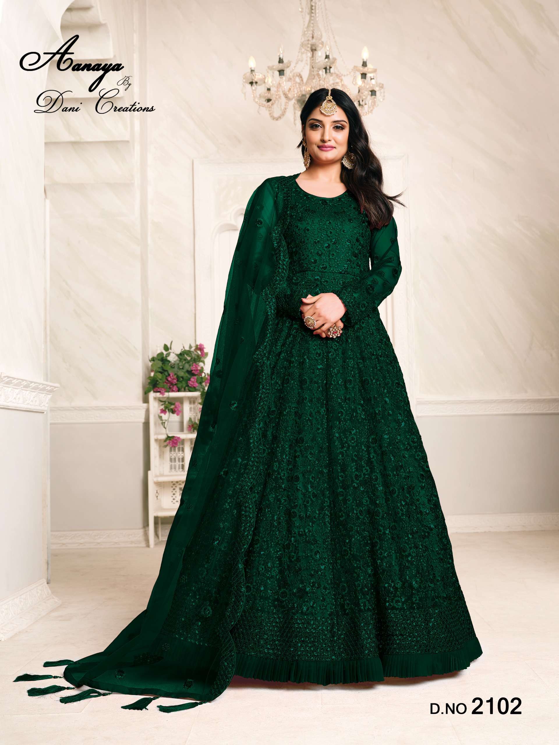 DANI CREATION AANAYA VOL 121 HEAVY EMBROIDERY DESIGNER PARTY WEAR DRESS