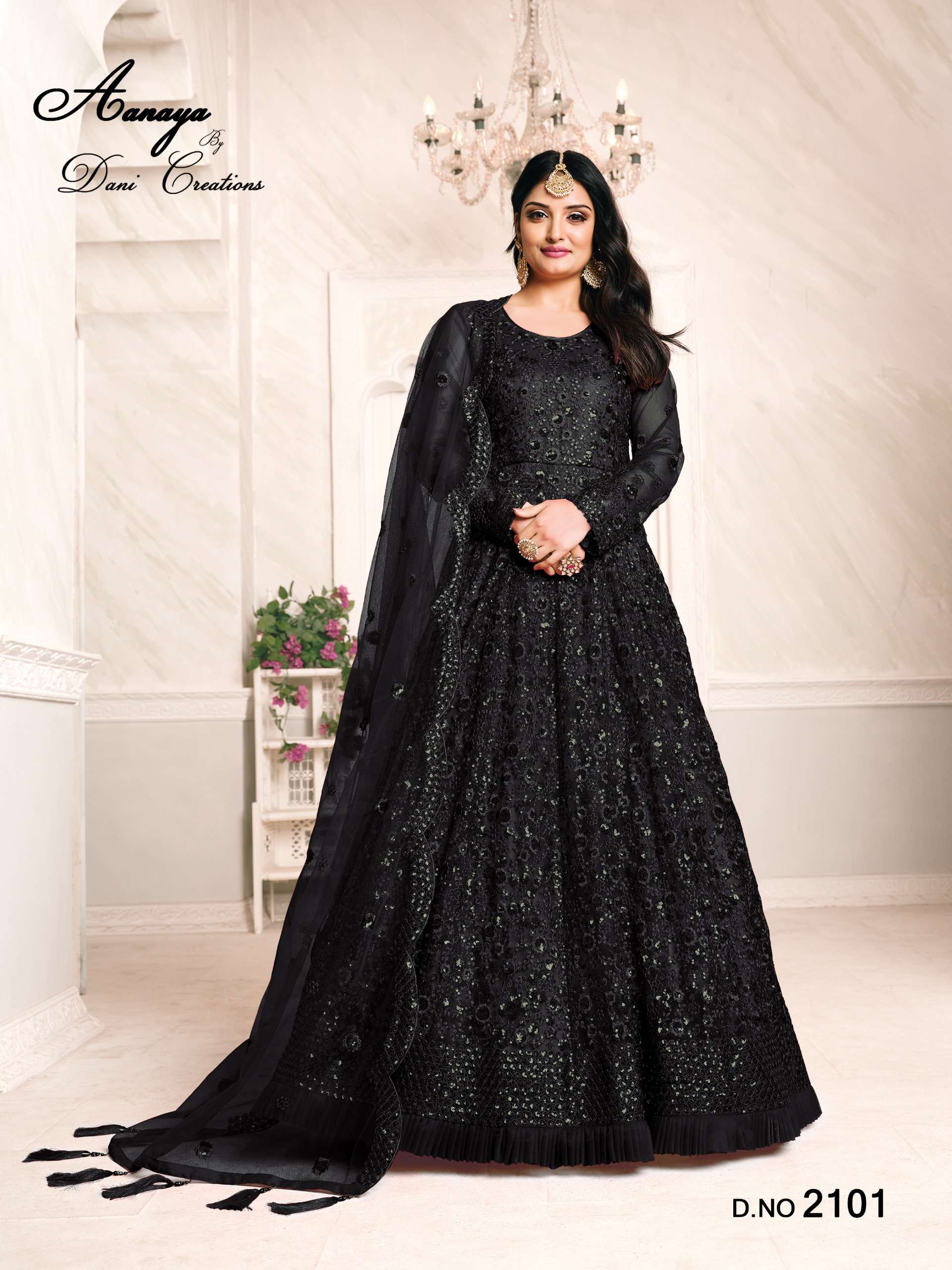 DANI CREATION AANAYA VOL 121 HEAVY EMBROIDERY DESIGNER PARTY WEAR DRESS